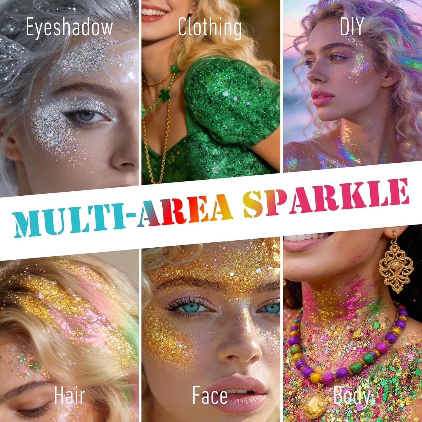 Pink Body Glitter Stick - Chunky Holographic Face Glitter for Rave & Festival Makeup | Perfect for Concerts & Carnival Outfits