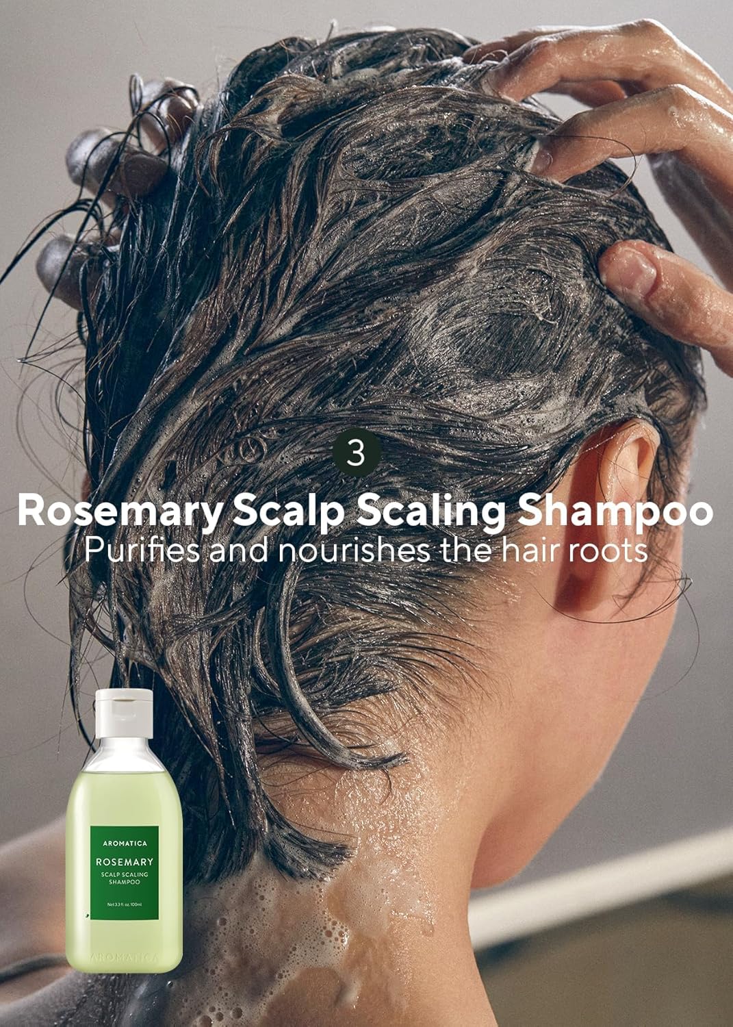 Aromatica Rosemary Scalp Scaling Trial Kit | Travel Size Korean Hair Care with Mini Brush & Vegan Formula for Hair Growth