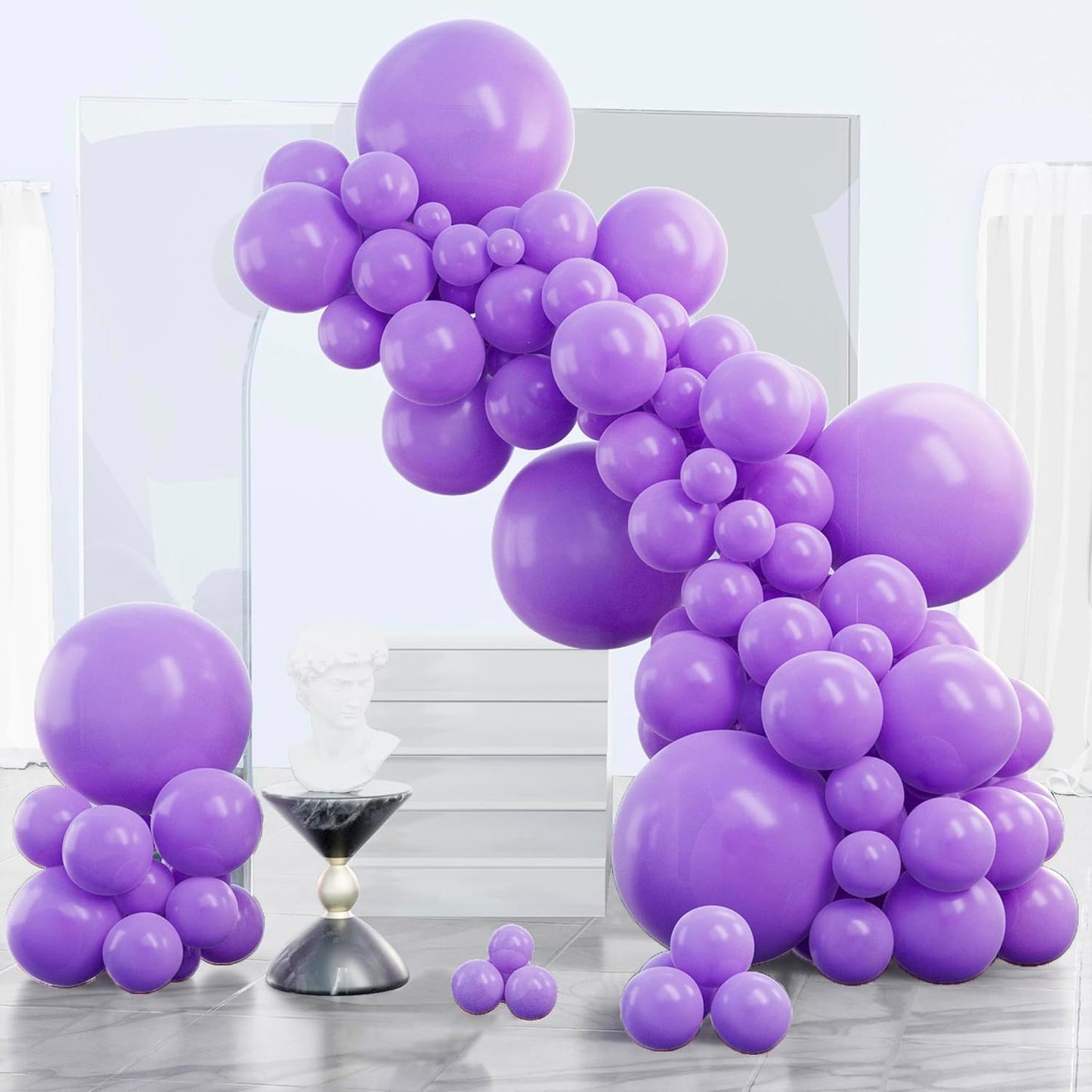 Black Balloon Arch Kit - 140 Pcs in 5-18 Inch Sizes for Baby Showers, Birthdays & Anniversaries | Elegant Black Decor