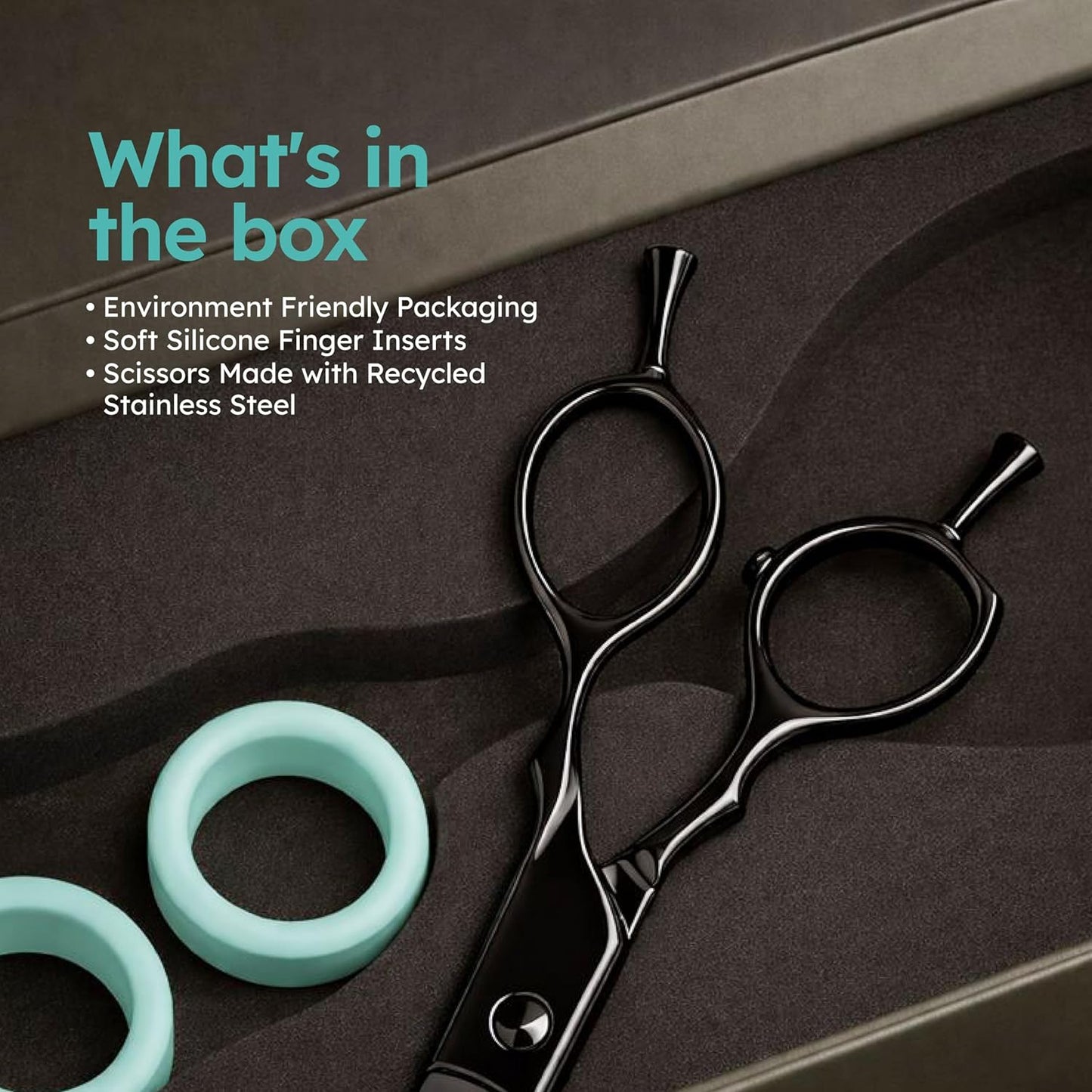 Professional Hair Scissors - 6" Titanium-Black VG-10 Barber Shears with Ergonomic Handle & Anti-Glare Finish | K9 Shears
