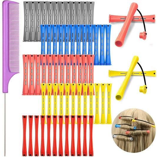 WILLBOND 60-Piece Hair Perm Rods Set - Plastic Cold Wave Curling Rollers for Natural Hair | Assorted Sizes & Colors