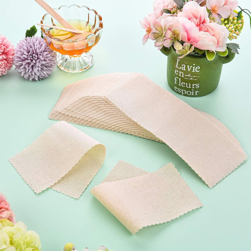 100 Pieces Muslin Hair Removal Strips - Natural Epilating Strips for Body & Face | 2.8 x 7.9 Inches