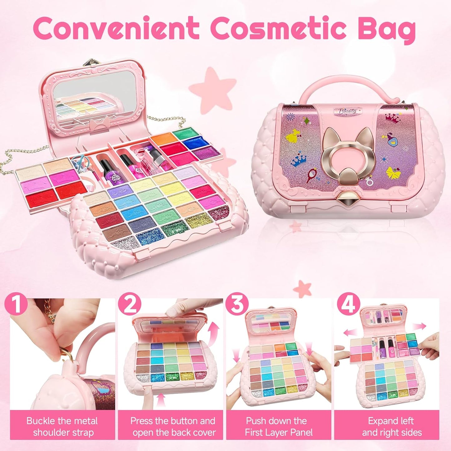 Kids Makeup Kit for Girls 5-12 | Real Washable Makeup Set - Perfect Birthday & Christmas Gift