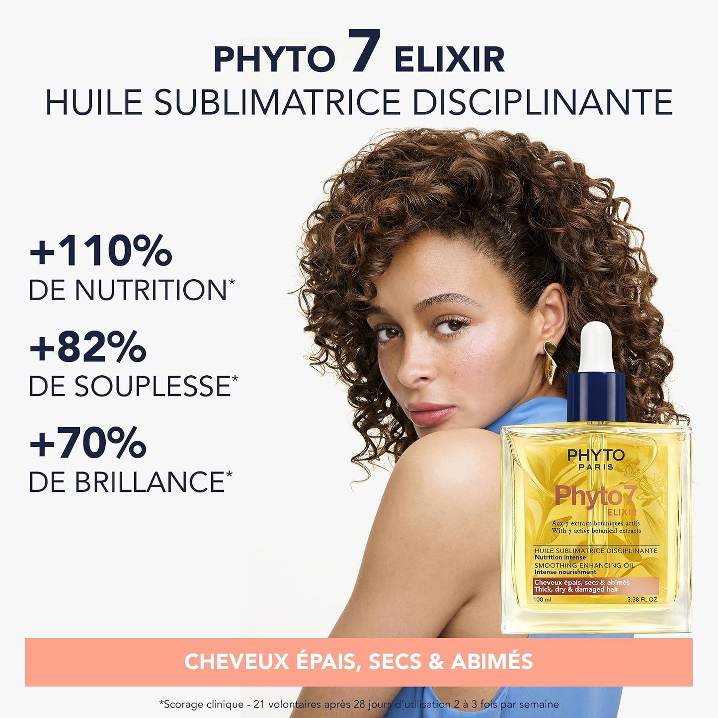 Phyto Paris 7 Elixir - Disciplining Oil for Thick, Dry & Damaged Hair - 100 ml | Intense Nutrition & Shine