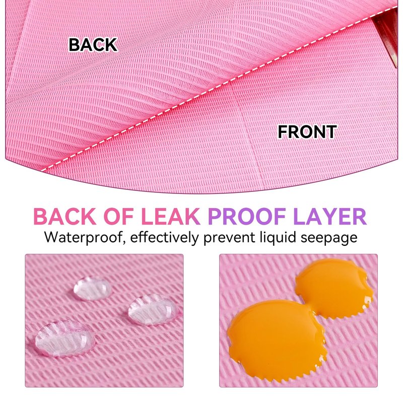 Disposable Nail Mats - 50 Pcs 3-Ply Absorbent Table Pads for Manicure & Pedicure | 18” x 13” Pink Protection
