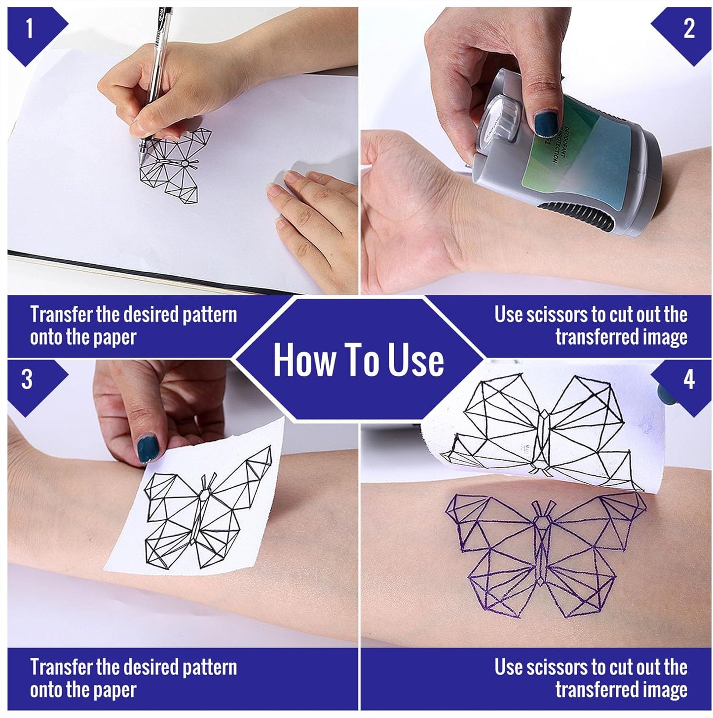 Tattoo Transfer Paper - A4 Stencil Paper for Tattooing | 100 Sheets, Smudge-Proof & High Accuracy