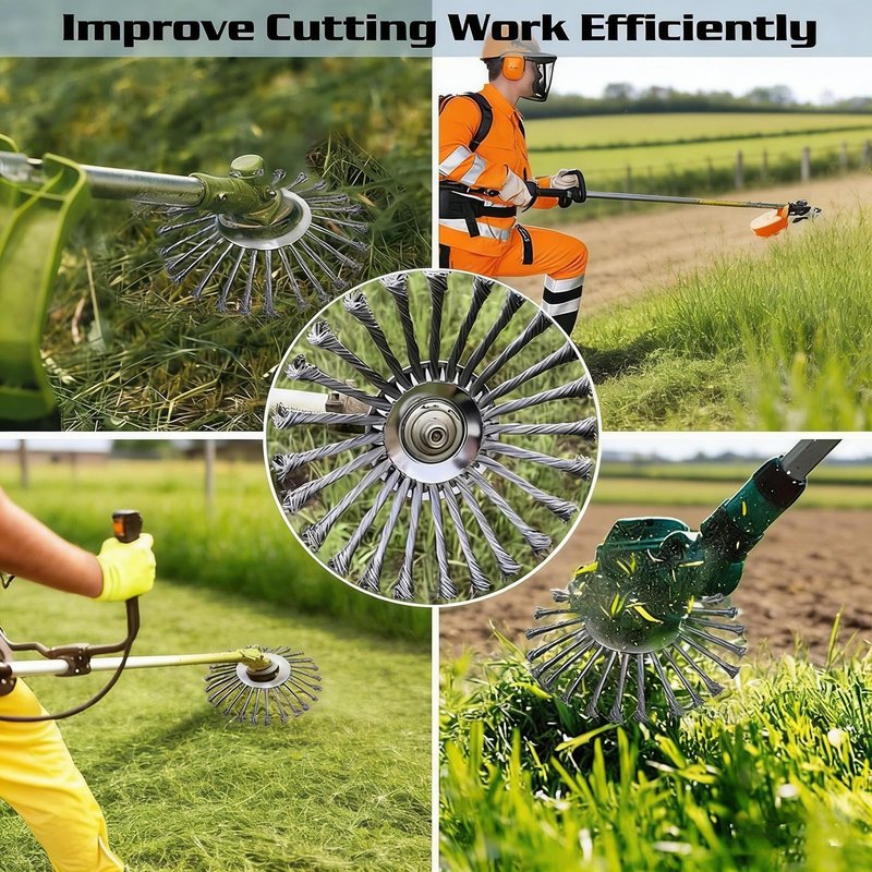 PUWANY 6inch Indestructible Steel Wire Trimmer Head,Weed Wacker Blade Attachments, Grass Trimmer Head, Weed Eater Blades for Roadside Courtyard,Brush Cutter Head for Garden Lawn Grass Trimmer