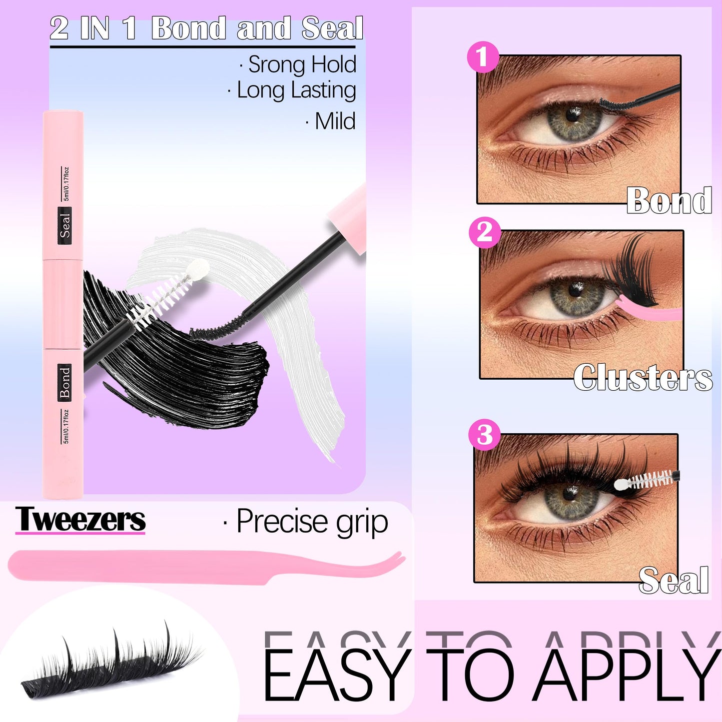 YIDUO Manga Lash Clusters Kit 534Pcs Wispy Fairy Volume Cluster Eyelash Extensions Kit Manga+100D+150D Spikes+Bottom D-curly Lashes Clusters Anime Cosplay Individual Lash Clusters Kit with Lash Glue