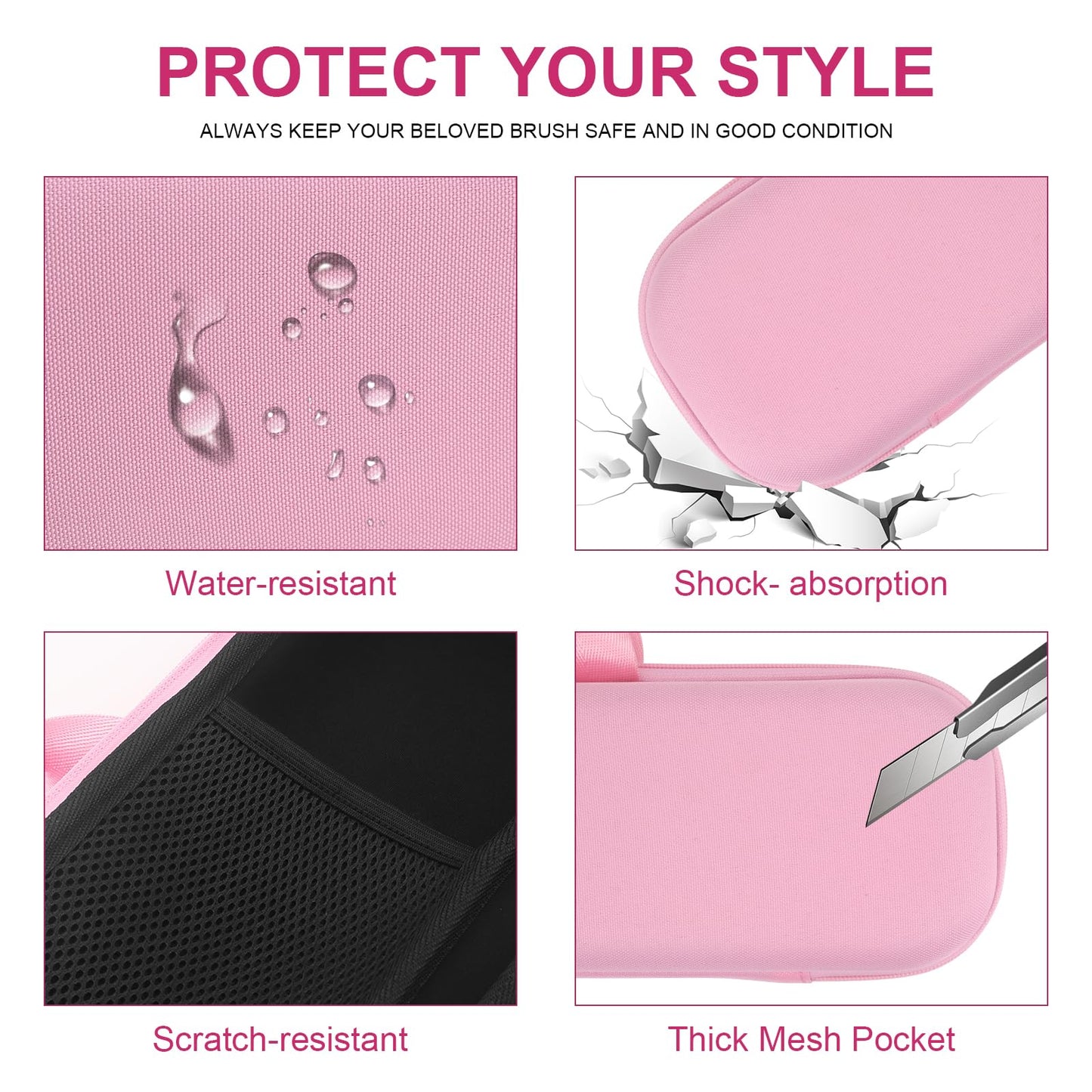 Buwico Hard Travel Case for Dyson Airstrait Straightener, Portable Storage Bag for Dyson Airstrait Straightener (Only Case, Pink)