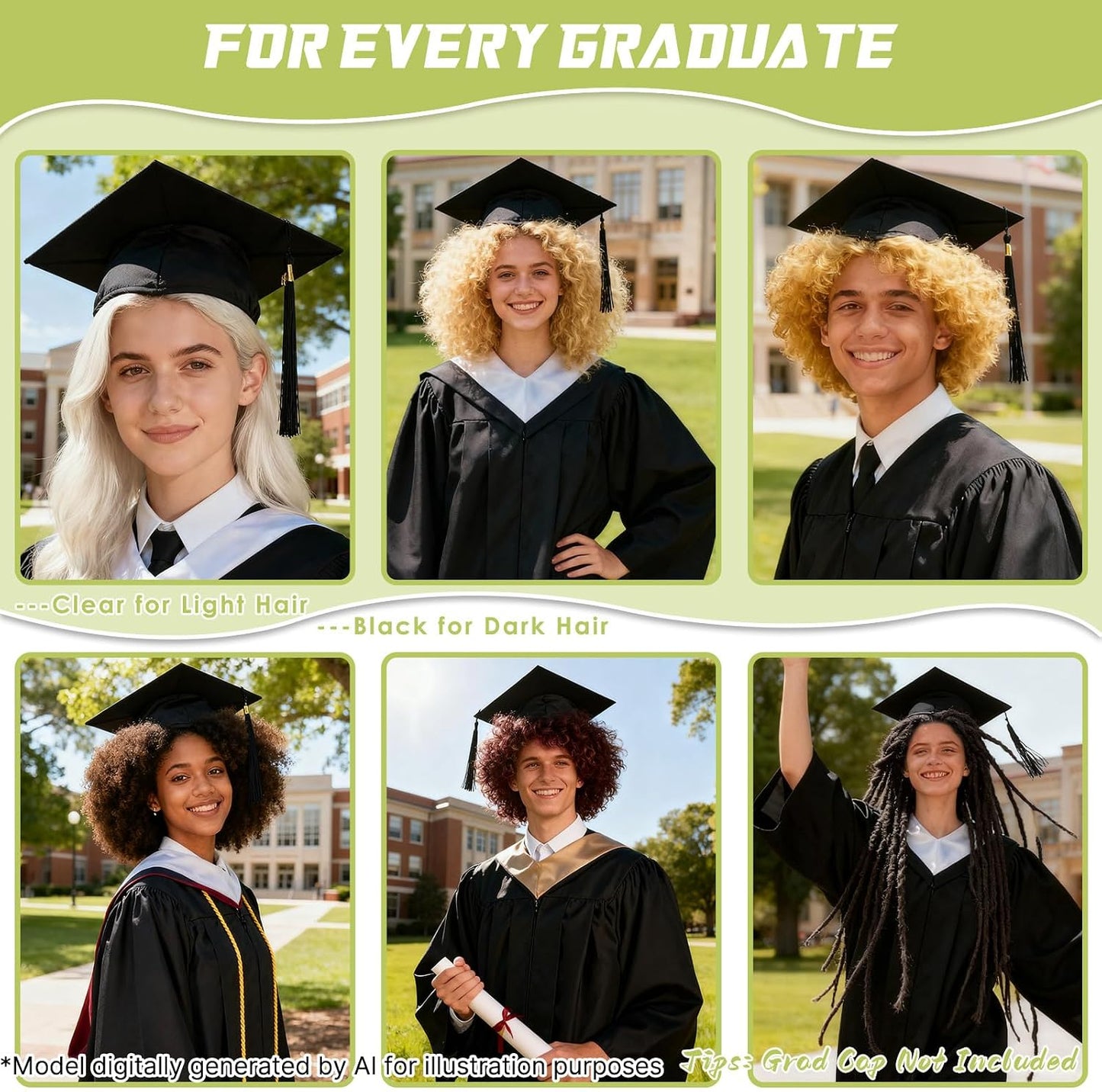 Graduation Cap Headband - Anti-Fall Hair Band for Secure Fit | Perfect for 2026 Graduates