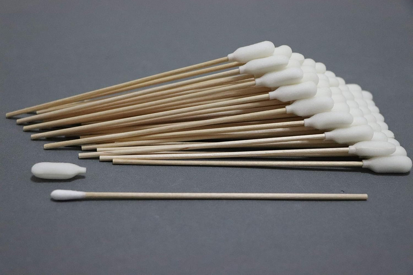Large Foam Cleaning Swabs - 100pcs 6" Cotton Tipped with Wooden Handle | Ideal for Cleanroom Use