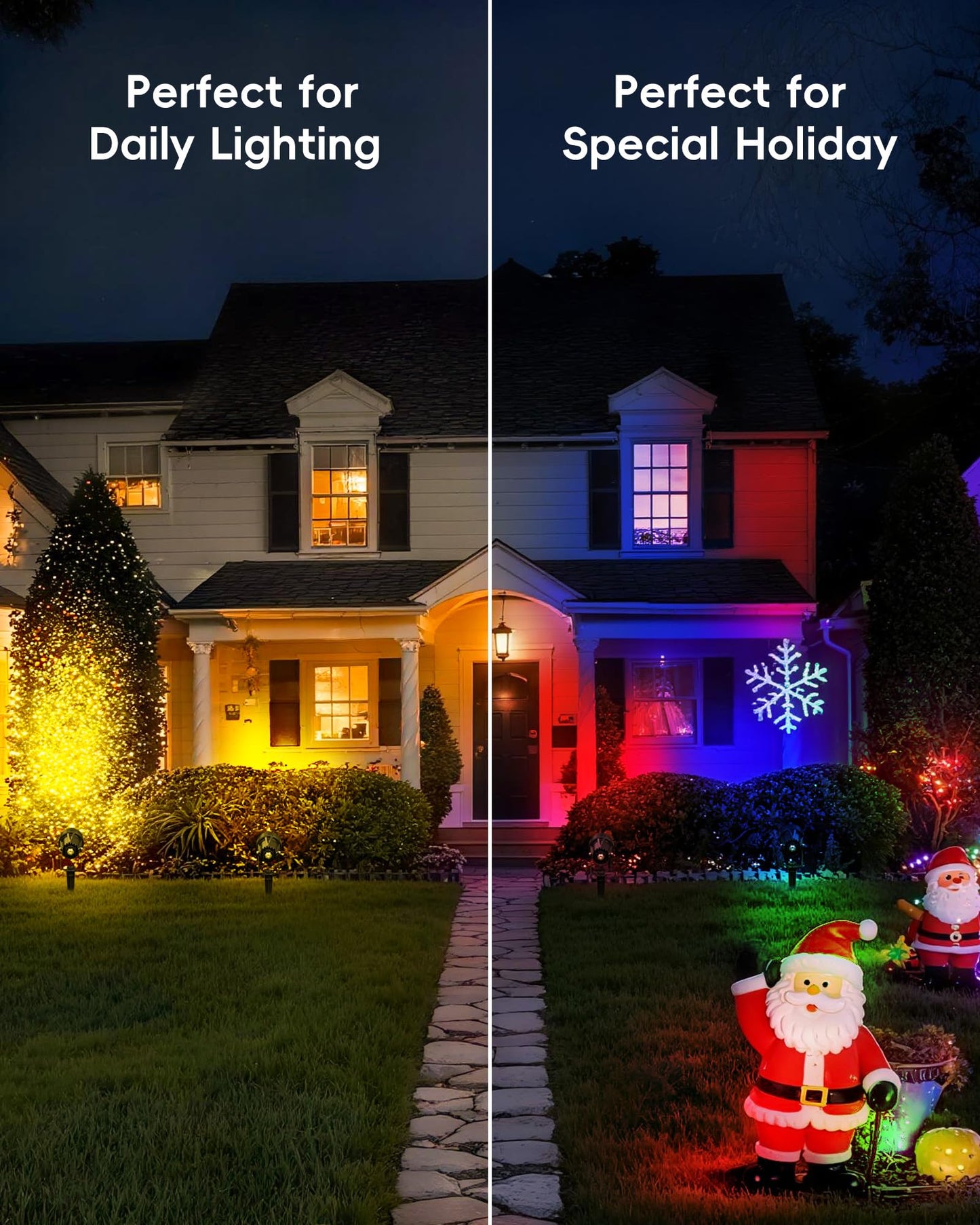 CORESLUX Spot Lights Outdoor, RGBW LED Landscape Lights with APP & Remote Control, Music Mode, DIY Scenes, Timing, IP65 Waterproof Outdoor Landscape Lights for Path Garden Yard