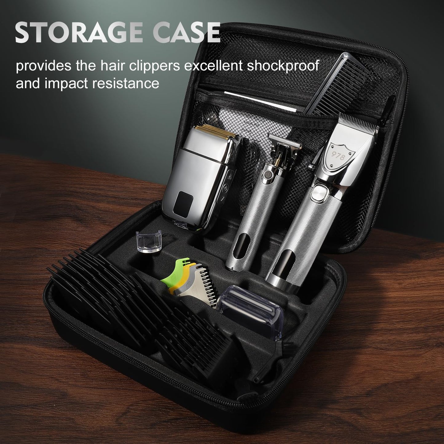 Professional Hair Clippers Set for Men - Electric Foil Shavers & Barber Kit with Travel Case | Grooming Essentials
