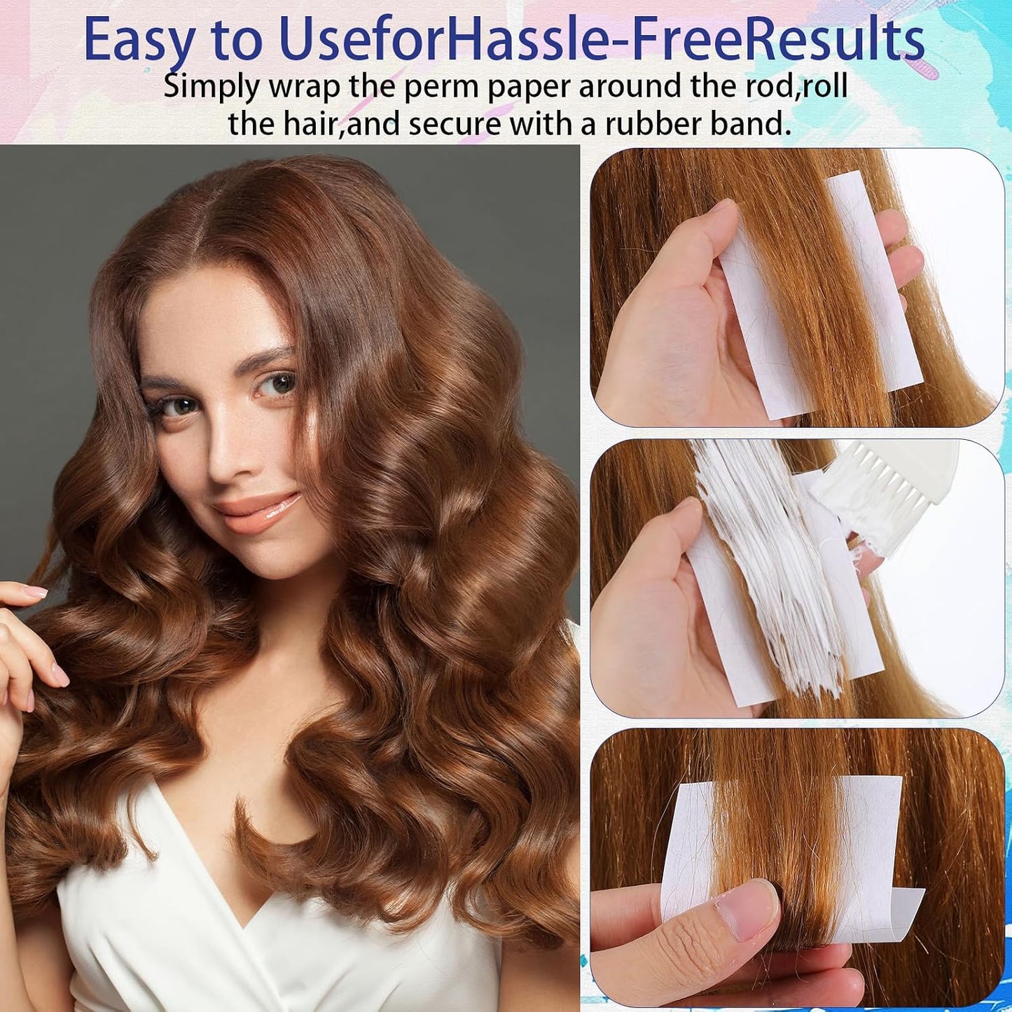 Hair Perm Paper - 400 Pcs Disposable Curling Papers | High Temperature Resistance for Salon & Home Use