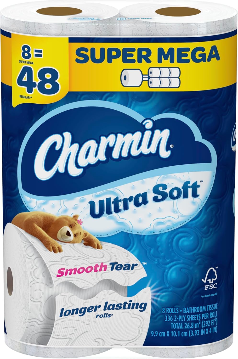 Charmin Ultra Soft Toilet Paper - 6 Mega Rolls | Equivalent to 24 Regular Rolls