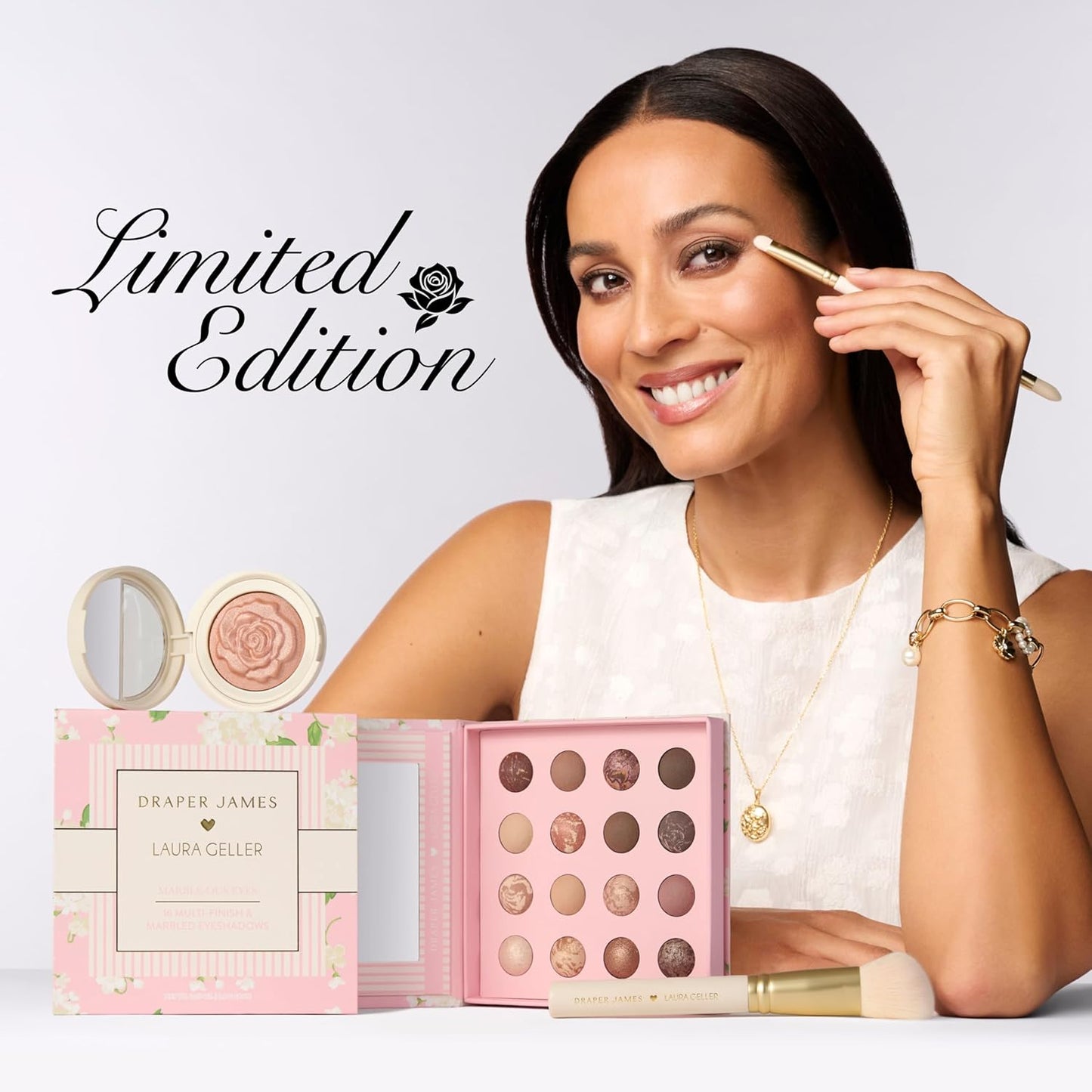 Laura Geller Marble-ous Eyeshadow Palette | 16 Baked & Marbled Shades in Matte & Satin Finishes