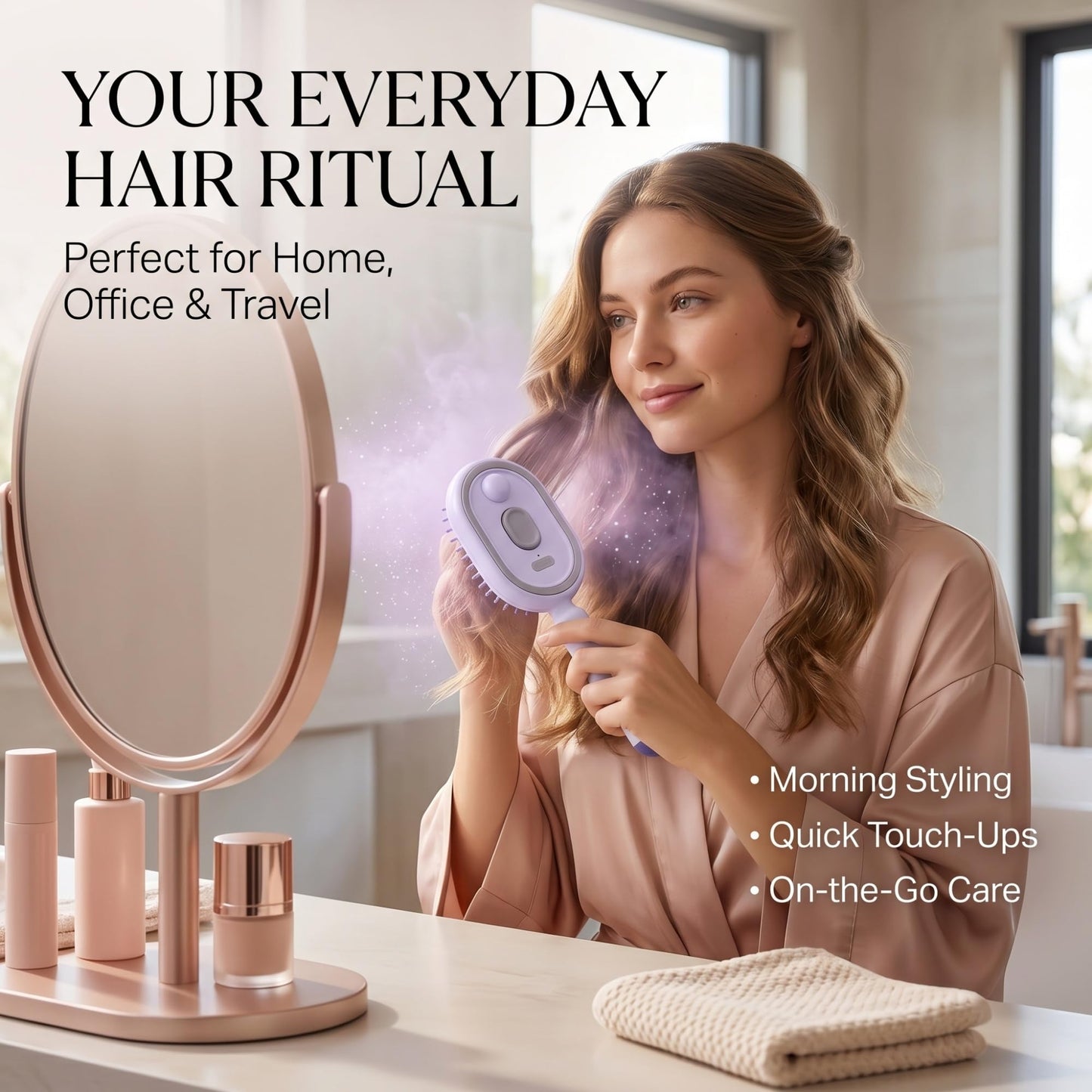 Electric Spray Air Cushion Massage Comb, 2026 New Retractable Steam Hair Brush for Women, Strong, Less Breakage, No Hair Residue, Both Long and Short Hairs, Reduce Frizz