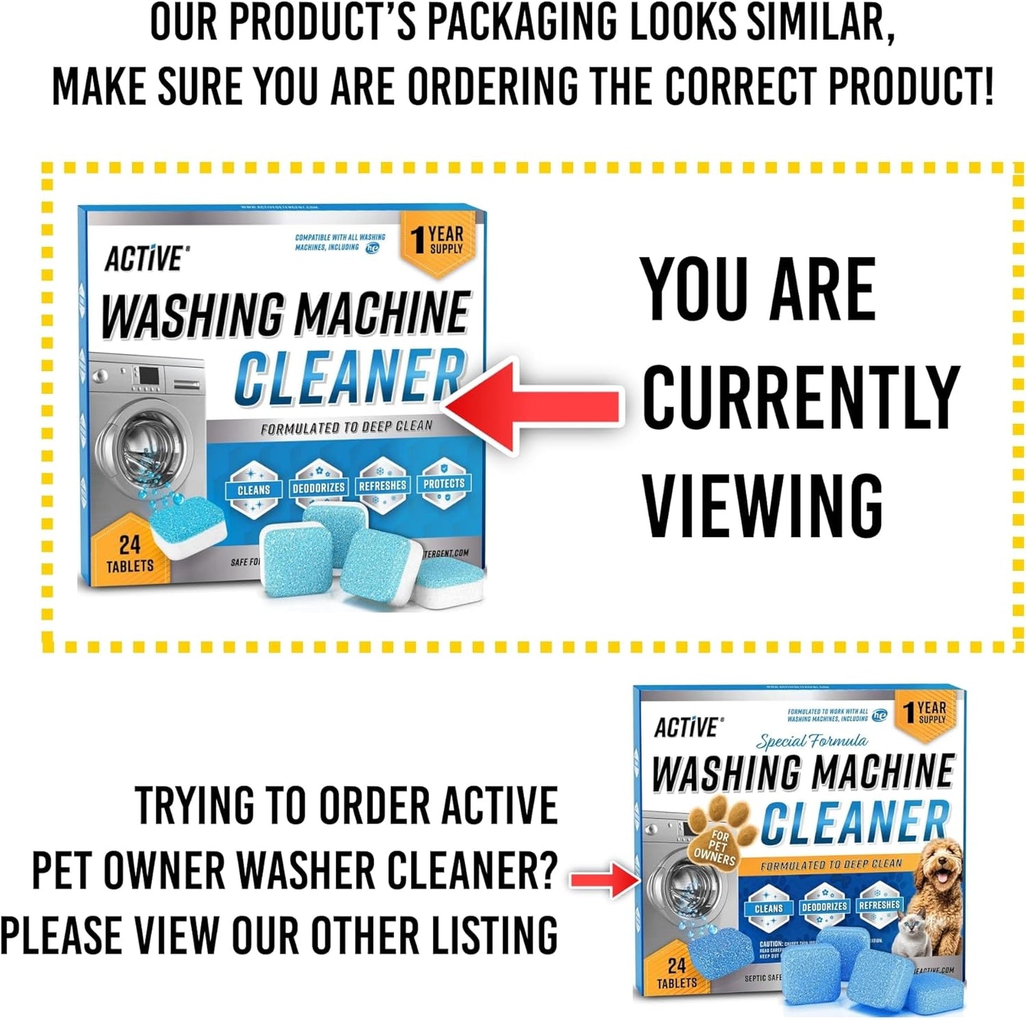 Washing Machine Cleaner Tablets - Eco-Friendly Descaler for HE & Top Load Washers | 24-Pack, Septic Safe