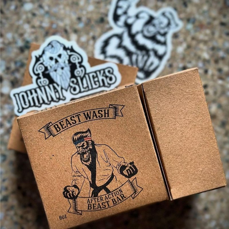 Johnny Slicks After Action Beast Bar | Organic Body Wash Mens Bar Soap, Handmade with Clean & Chemical-free Ingredients for a Deep Cleanse (Coconut, Peppermint & Tea Tree Oil), No Preservatives