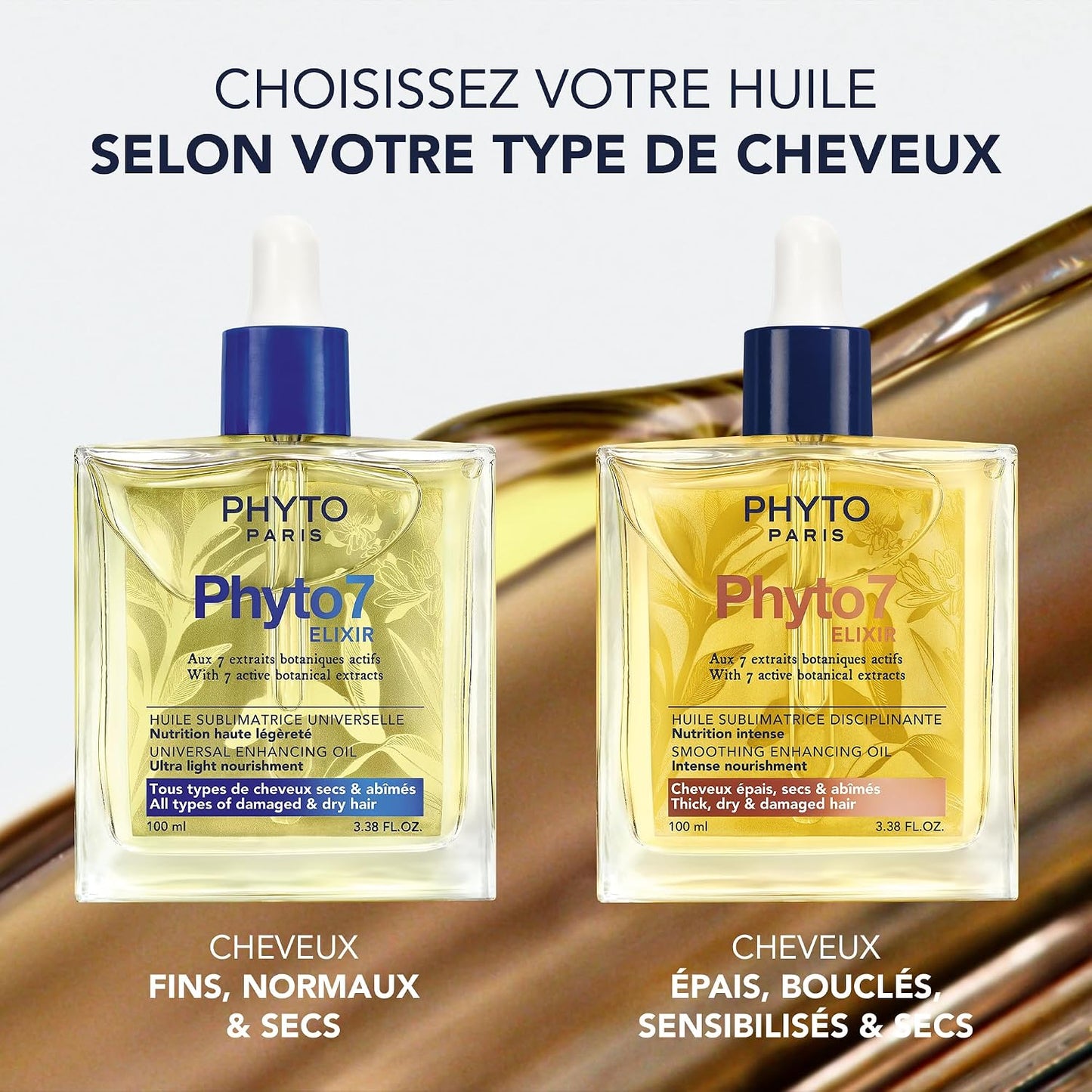 Phyto Paris 7 Elixir - Disciplining Oil for Thick, Dry & Damaged Hair - 100 ml | Intense Nutrition & Shine