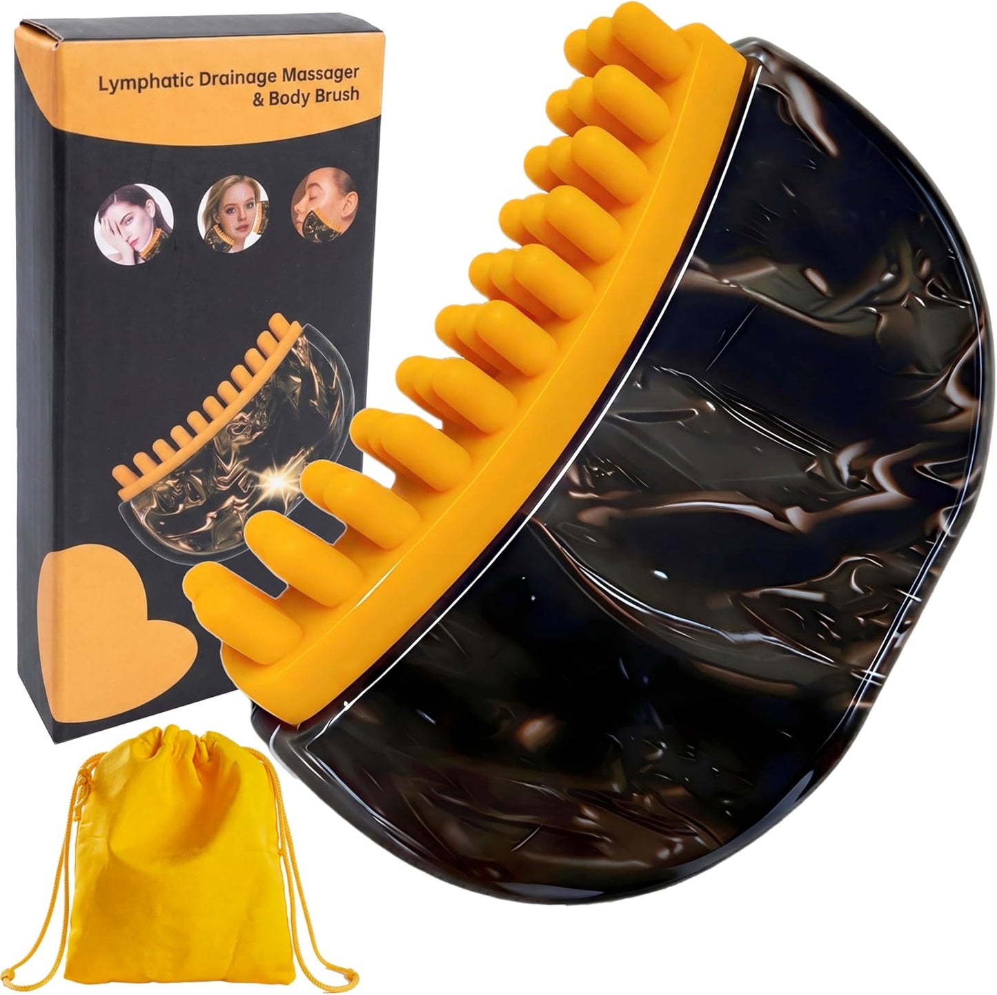 Lymphatic Contour Face Brush - Gua Sha Facial Tool for Lymphatic Drainage | Silicone Soft Head