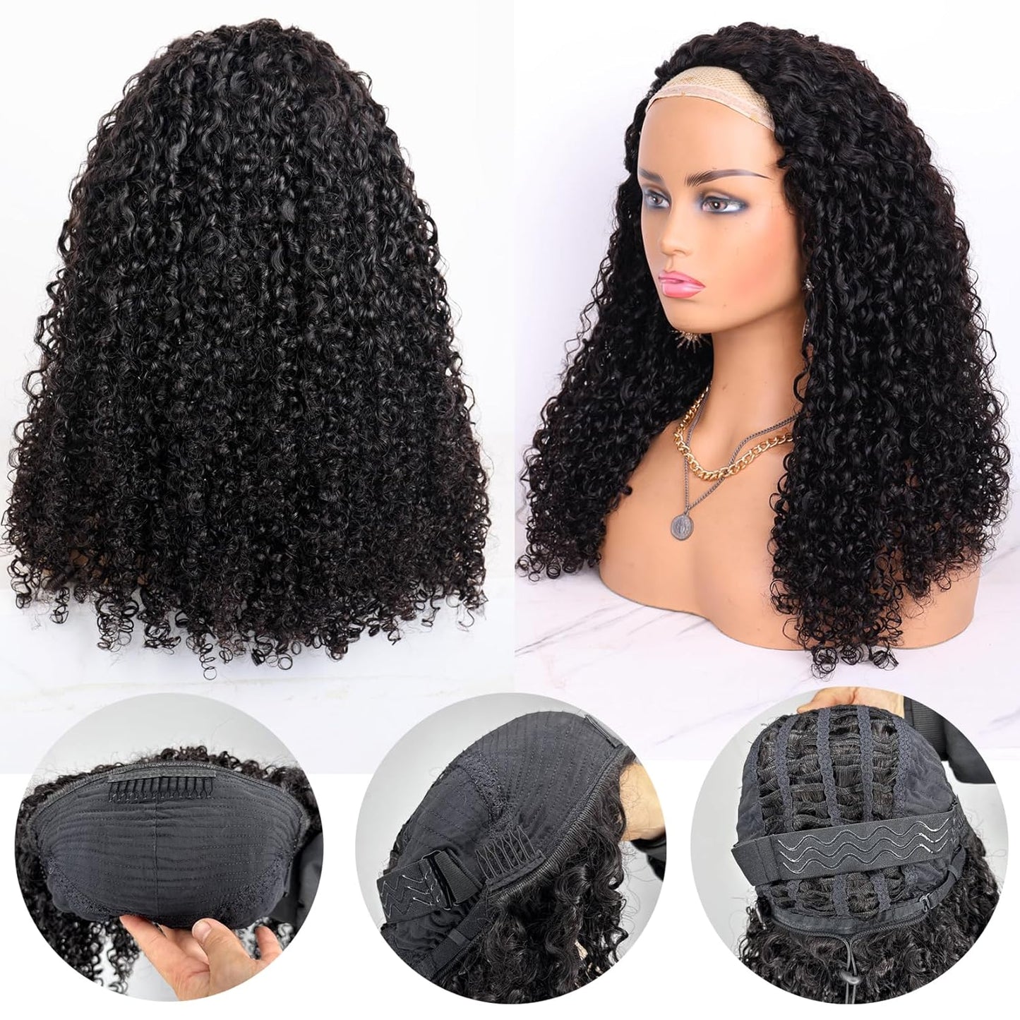 Burmese Curly Half Wig - 300% Density Human Hair | 12-Inch Clip-In, Seamless & Glueless for Easy Wear