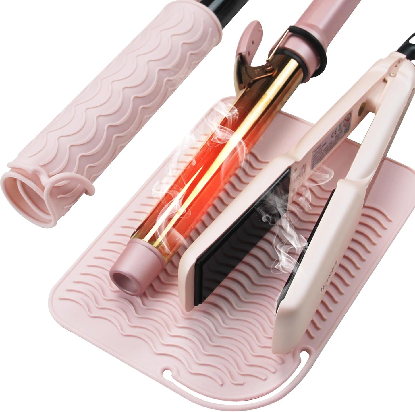Silicone Heat Resistant Mat for Hair Tools - Curling Iron & Flat Iron Pad | Blue