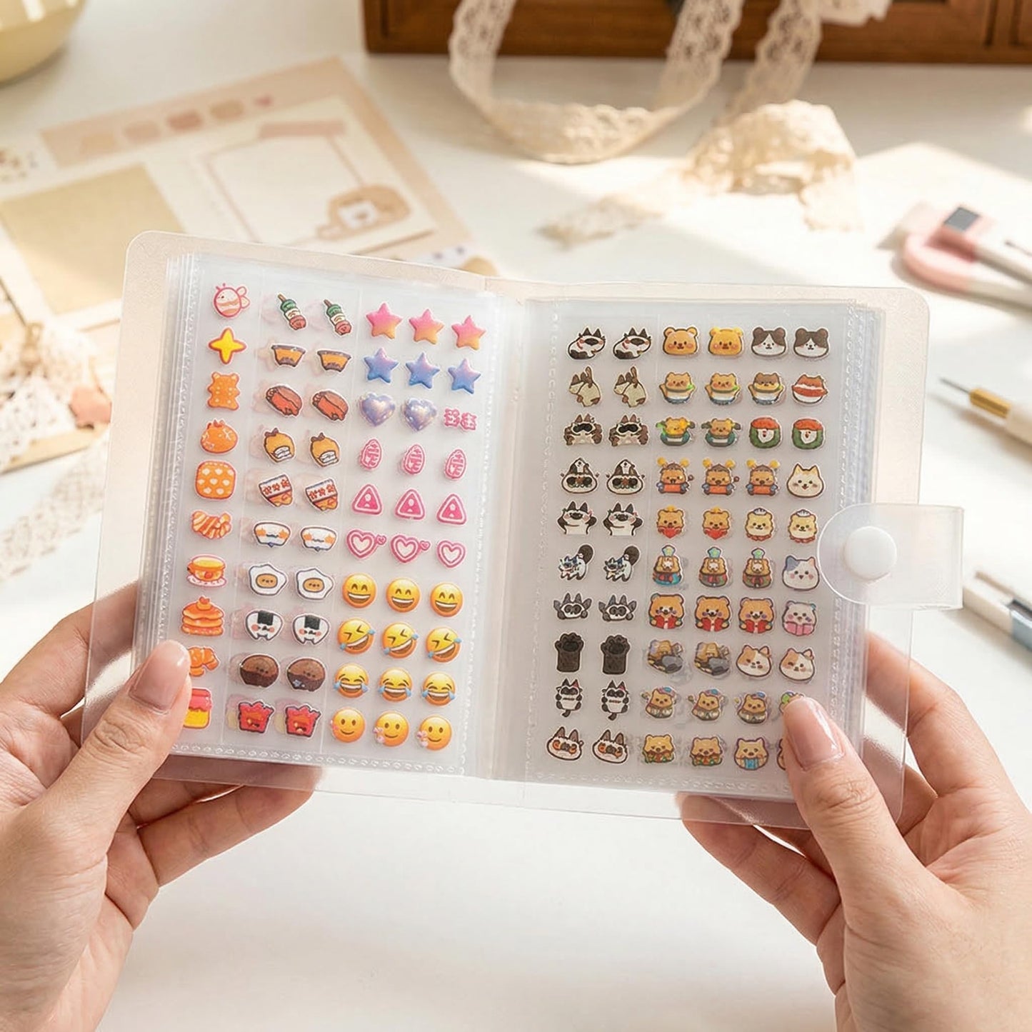 Small Stickers, 2400pcs 30 Sheets Scrapbooking Supplies, Miniature Tiny Stickers with Storage Book Cute Mini Sticker Sheets DIY Sticker Faces for Girls Art Craft Gooka Journaling Decoration