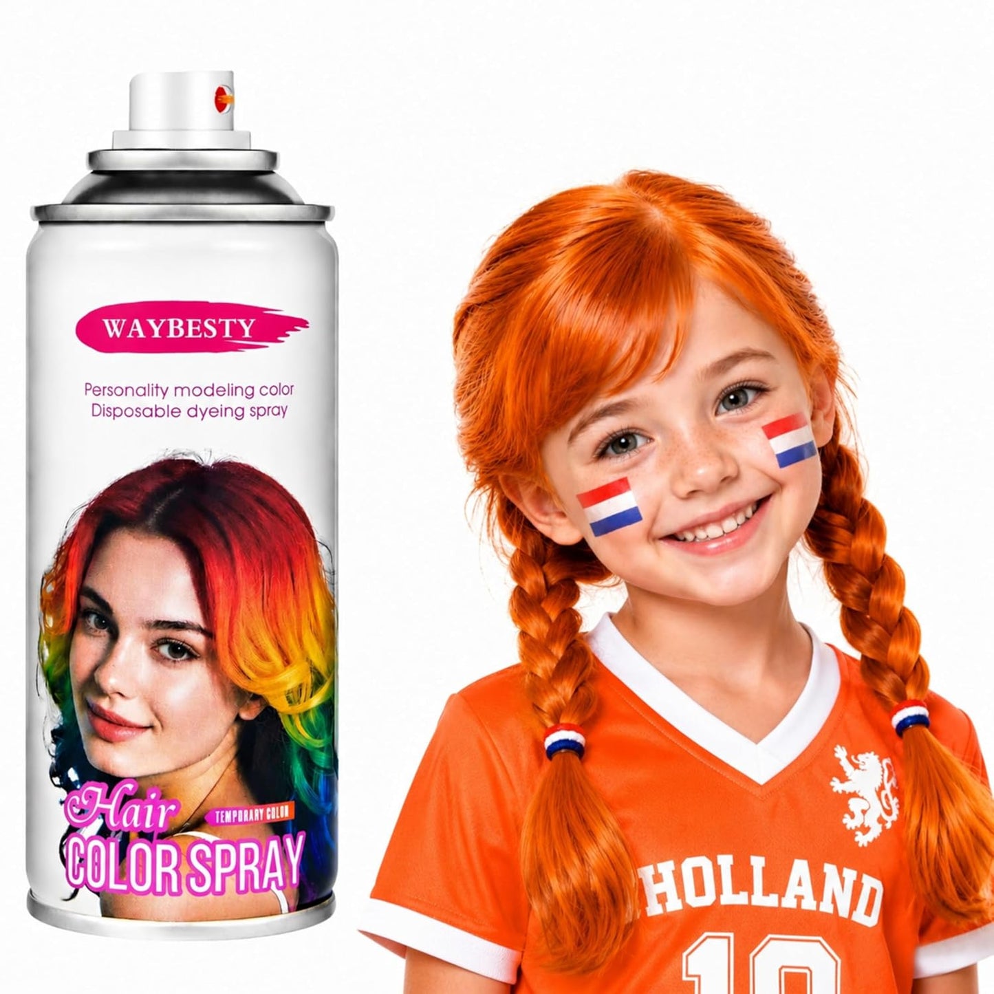 Temporary Black Hair Color Spray - Washable One-Day Dye for Kids, Women & Men | Ideal for Cosplay & Parties (120ml)