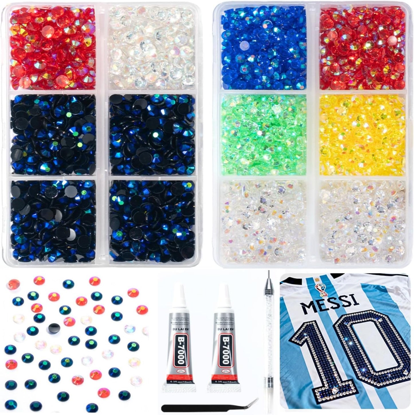 Bedazzler Kit - 3mm Rhinestones & Tools for DIY Projects | 24 Colors, Glue & Pen Included