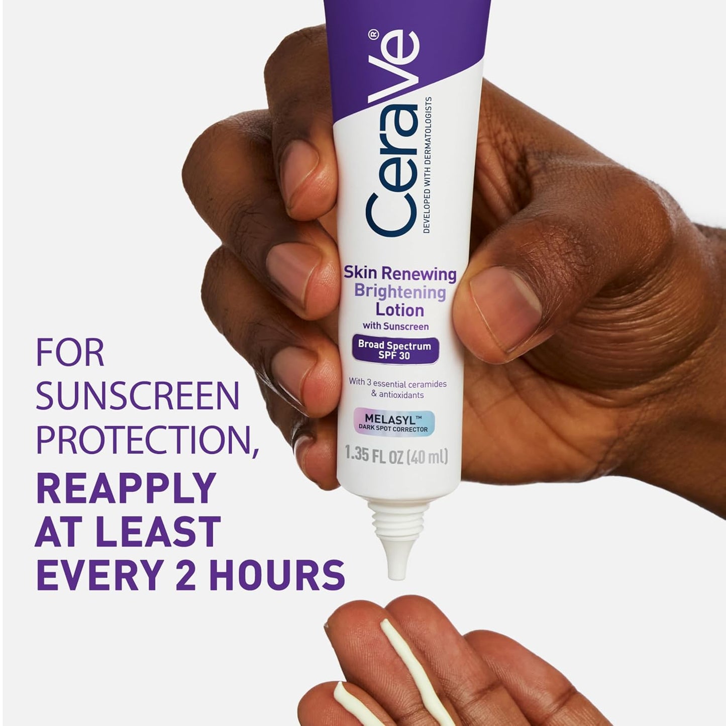 CeraVe Skin Renewing Brightening Lotion SPF 30 - Anti-Aging Facial Moisturizer with Ceramides & Niacinamide | 1.35 fl oz
