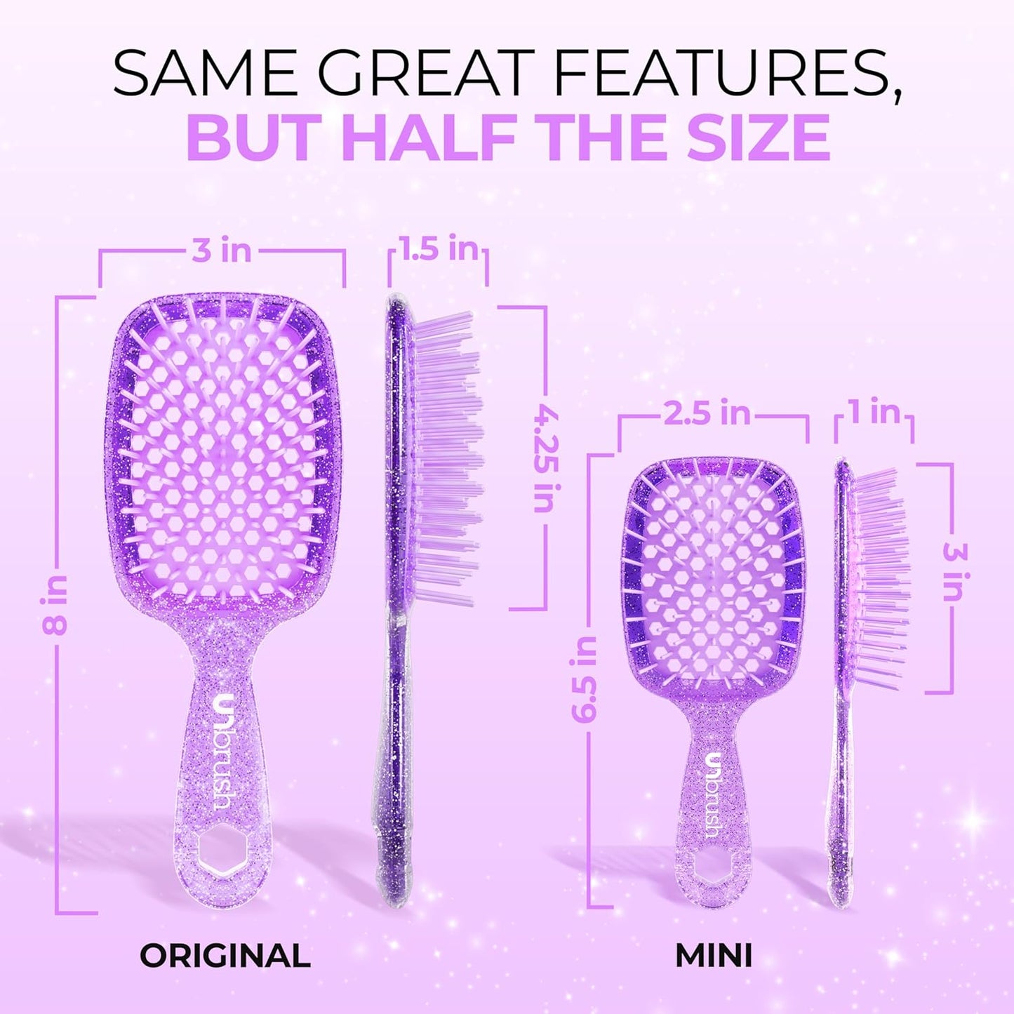 FHI Heat Mini Detangler Brush - Pain-Free Brushing for All Hair Types | Lightweight, Anti-Static Bristles