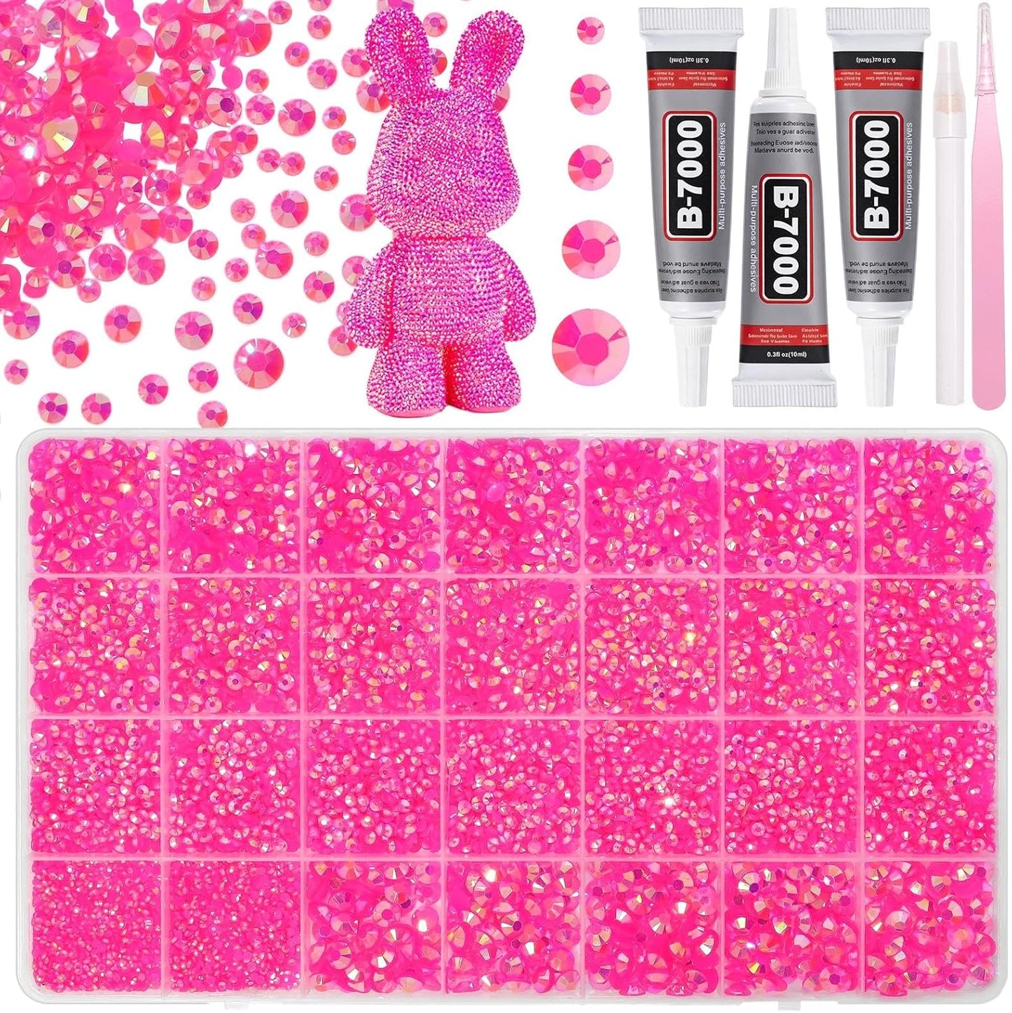 32000 Pcs Rhinestones Bedazzling Kit - 3mm Color Resin Gems for Crafts | DIY Clothing, Shoes & Makeup
