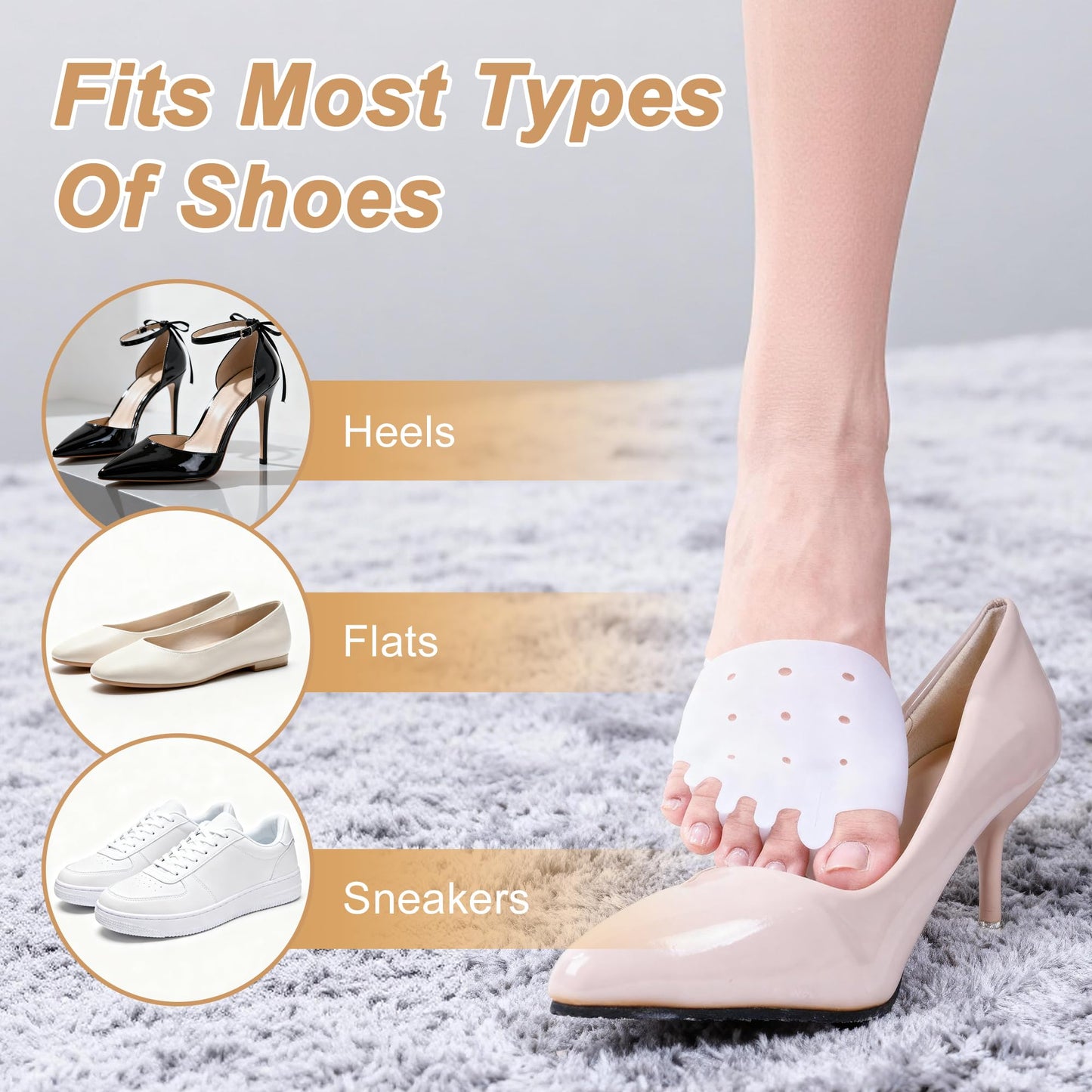 VOCOSTE 2Pair Silicone Toe Separators for Women & Men, Bunion Corrector Toe Sleeves, Breathable and Soft, Improve Foot Support for Daily Wear, Transparent