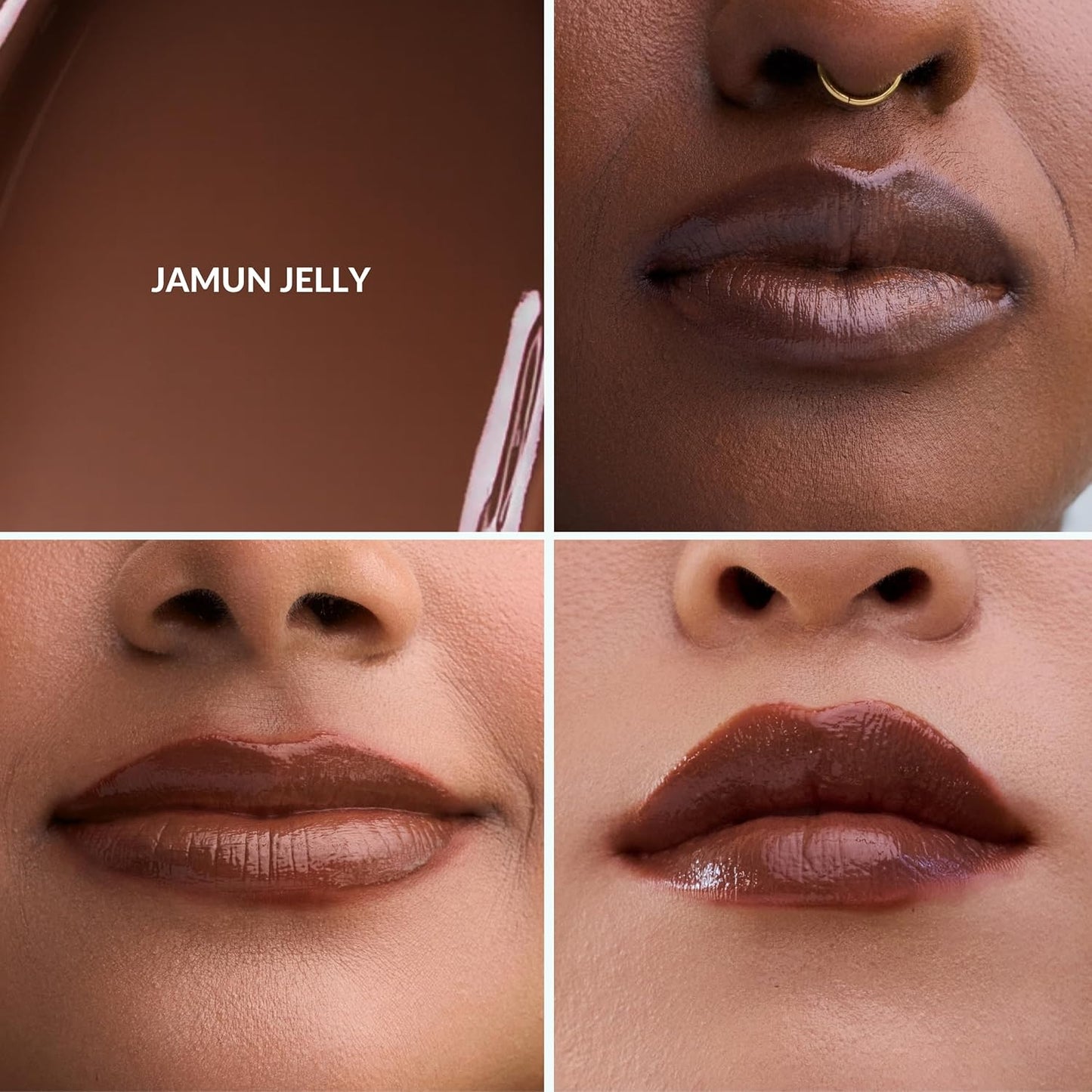Hydrating Glossy Fruit Lip Stain - 2-in-1 Tint & Oil Stain | Lightweight Makeup for Smooth, Nourished Lips - Jamun Jelly