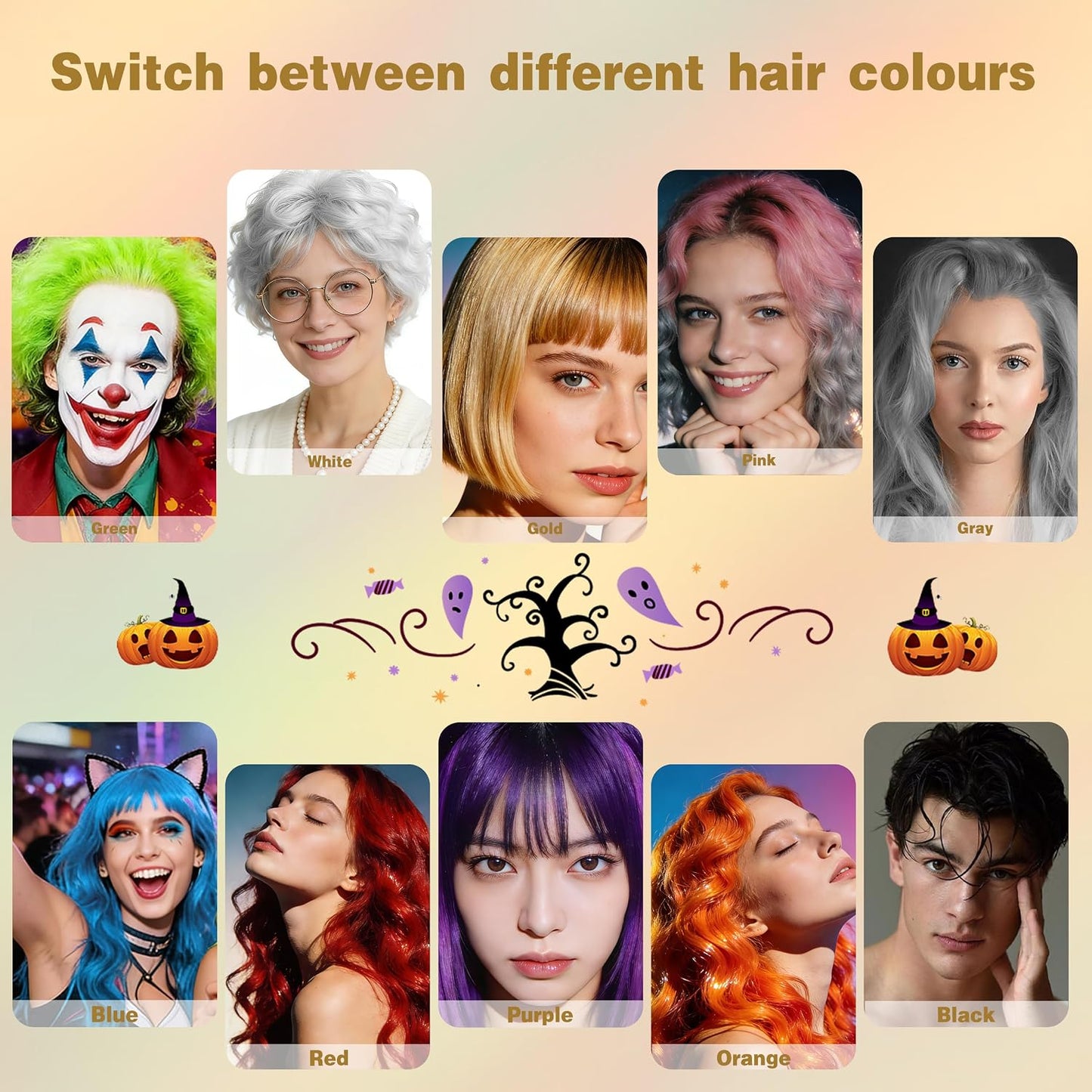 Gold Temporary Hair Color Spray - Instant Silver Hair Dye for Parties | 150ml Washable & Disposable