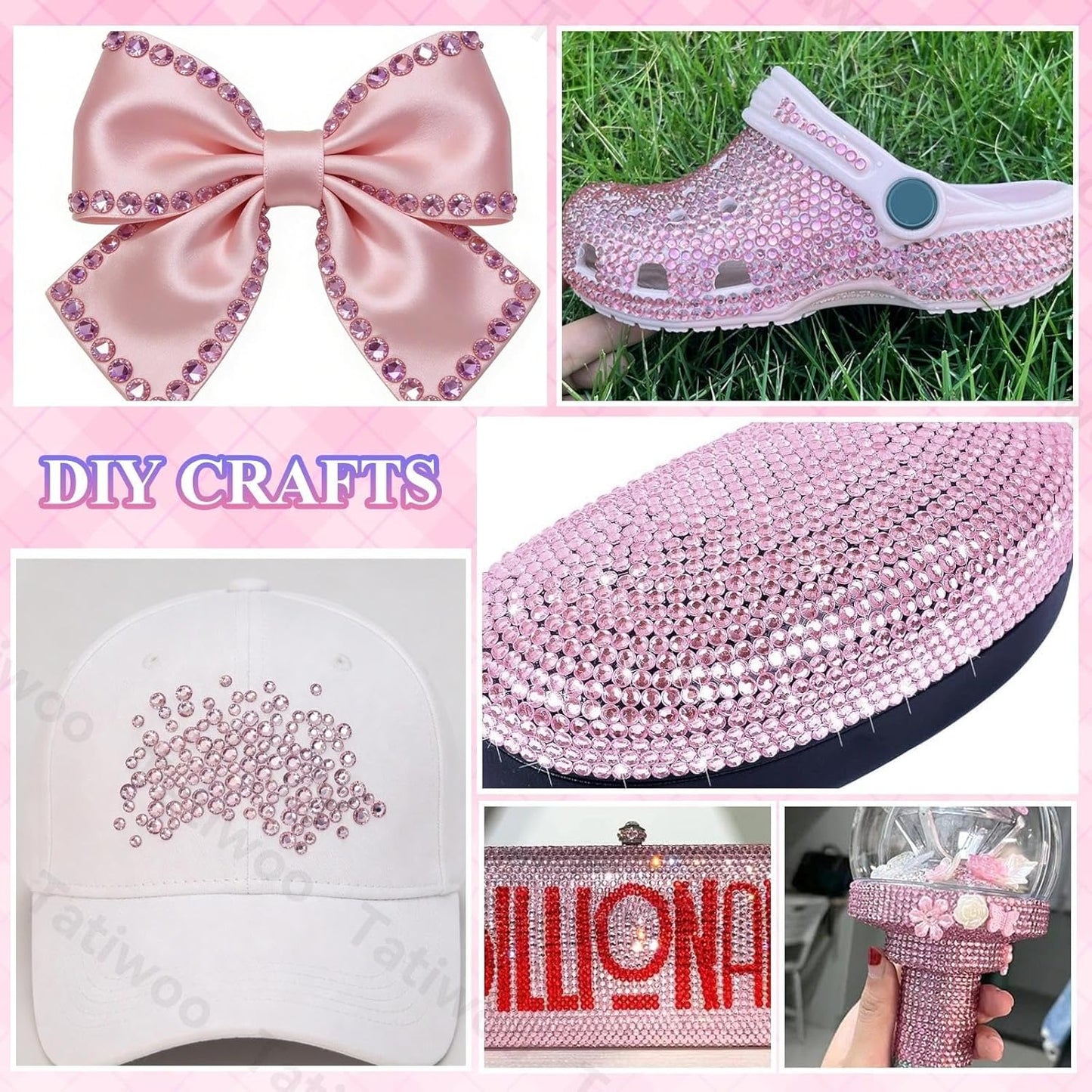 Light Pink Flatback Jelly Resin Rhinestones - 20000 Pcs Mix Sizes 2-6mm for Crafting & DIY Makeup Tumblers