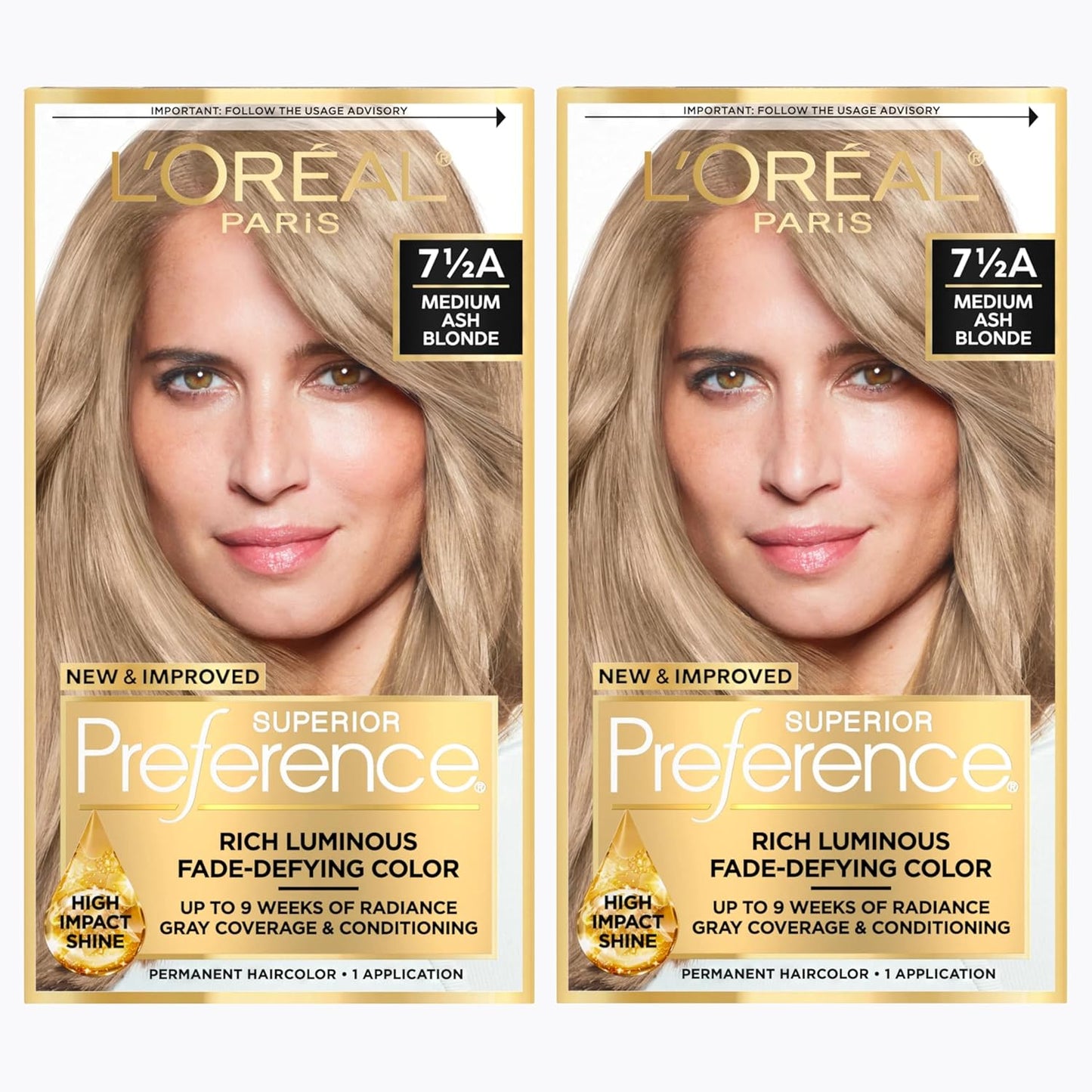 L'Oreal Paris Hair Color - Superior Preference Dark Ash Blonde 7A | Fade-Defying Permanent Dye for 9 Weeks of Radiance