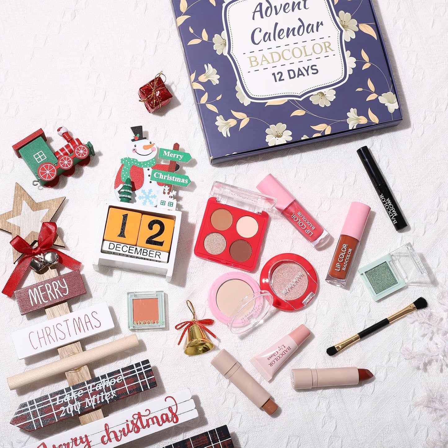 Advent Calendar 2025 - 12 Days Christmas Countdown Makeup Gift Set | Full Cosmetics Kit for Women & Teens