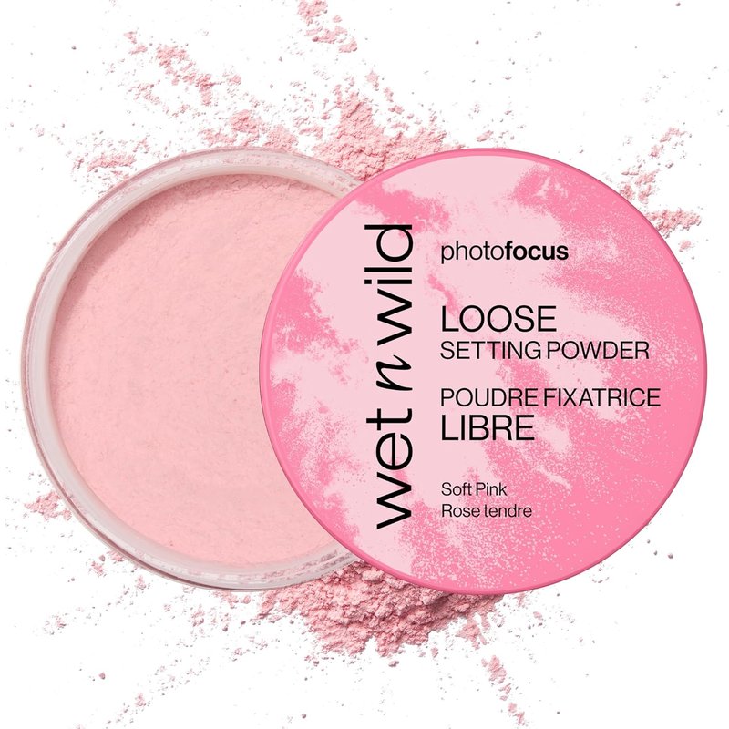 Wet n Wild Photo Focus Loose Setting Powder - Lightweight Silky Formula for Luminous Glow | Soft Pink, Blurring & Oil-Control Finish