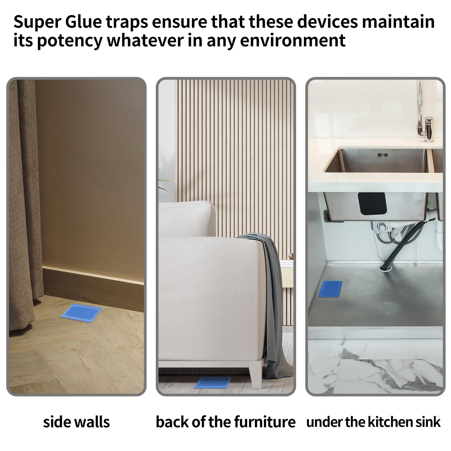 LULUCATCH Mouse & Insect Traps 12 Pack, Heavier Sticky Traps with Non-Toxic Glue for Small Mice & Insects. Sticky Mouse Traps Indoor for Home, Easy to Set