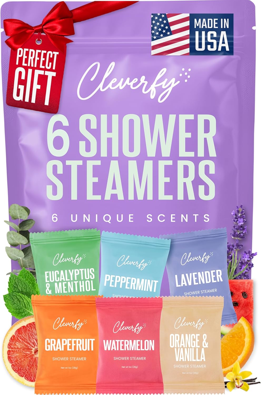 Cleverfy Shower Steamers - Aromatherapy Tablets for Relaxation | Gift Set for Women, Mom, Wife, & Friends - 6 Pack