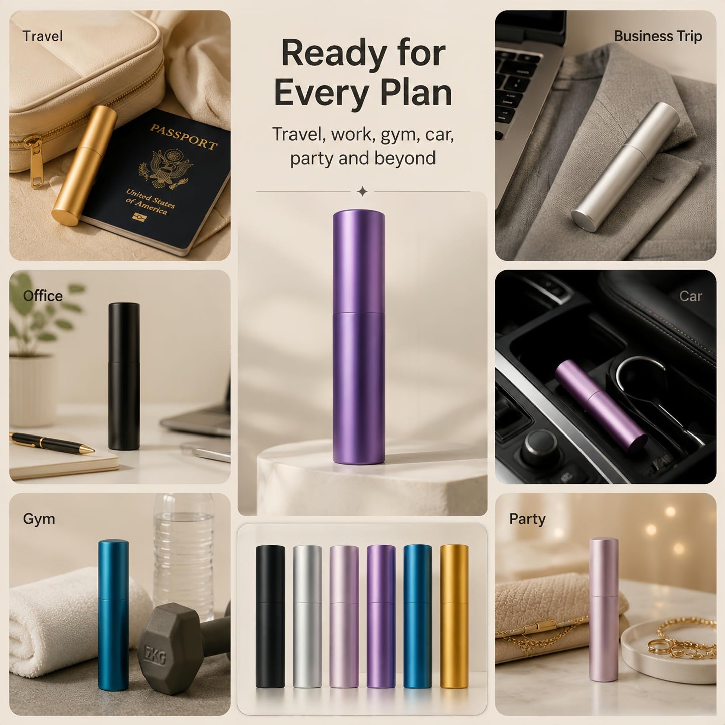 YELDFEERO 10ml Travel Perfume Bottle Refillable, Cologne Travel Bottle, Empty Atomizer Spray Dispenser, Portable Sprayer Travel Essentials for Men and Women (4Pcs Black)