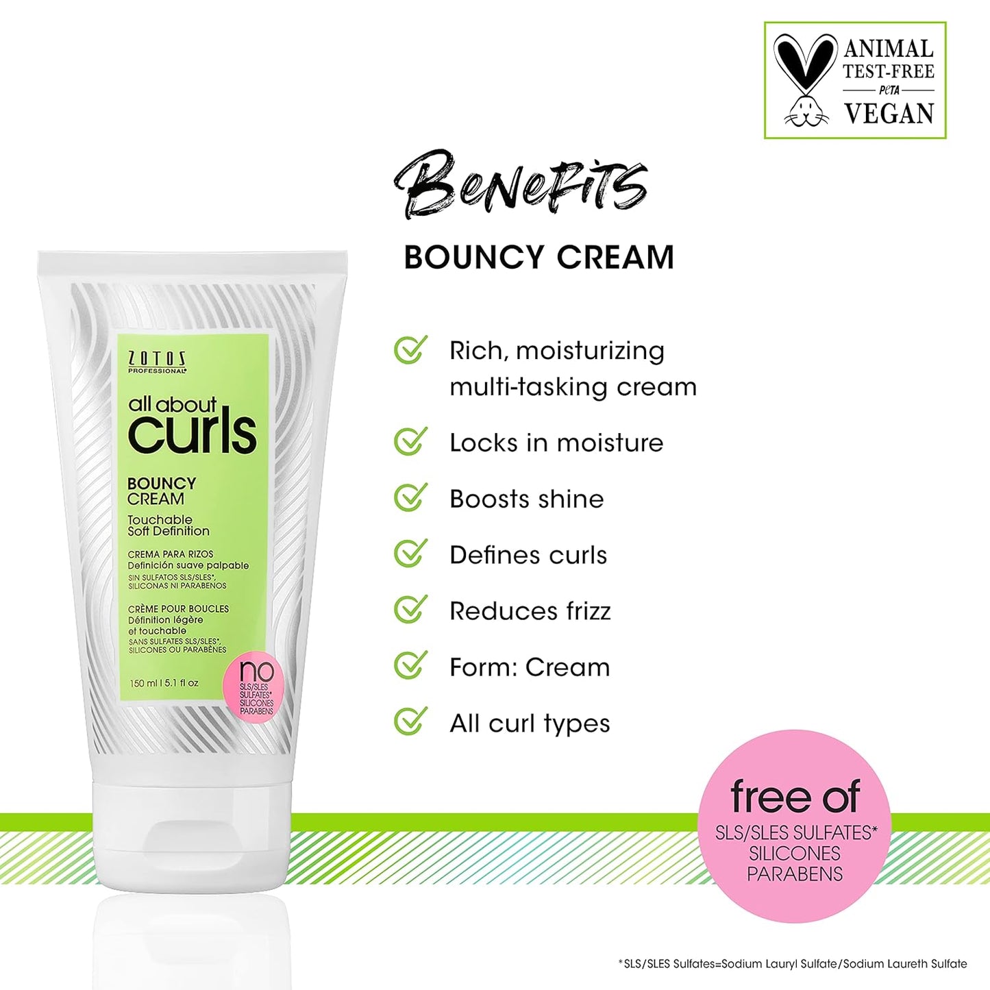Bouncy Cream for Curly Hair - Moisturize, Define & Enhance Texture | Vegan, Sulfate & Paraben Free