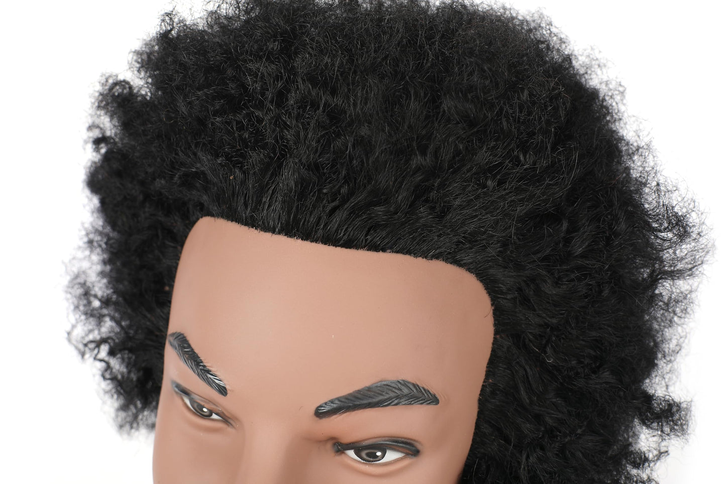 Stancia 6’’ Afro Male Mannequin Head,100% Human Hair Mannequin Head Styling Heads, Manikin Head for Practice Styling Cornrow Braiding with Clamp Stand