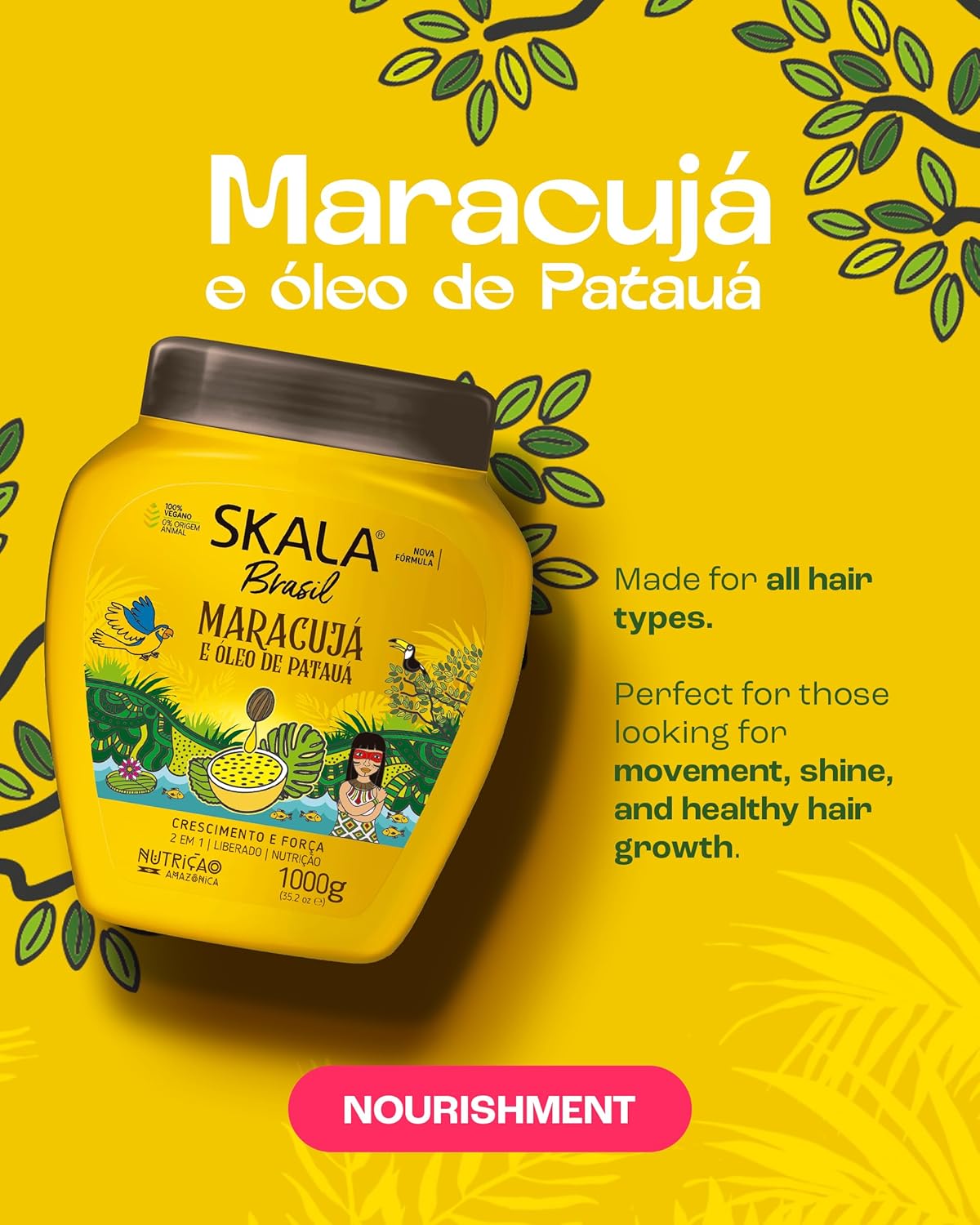 Skala Brasil - Passion Fruit & Pataua Oil 2-in-1 Treatment Cream - 1 Kg (35.27 Oz)