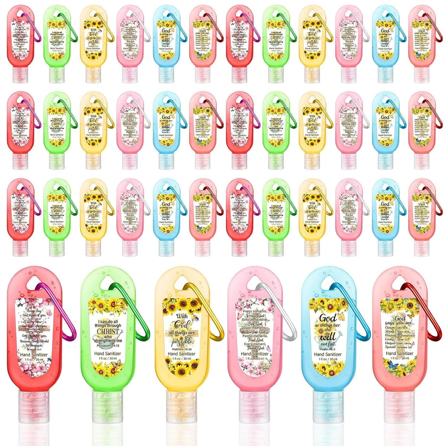 Mini Travel Size Hand Sanitizer Keychain - 24 Pcs Gift Set for Teachers, Nurses & Staff | Appreciation Thank You Bulk