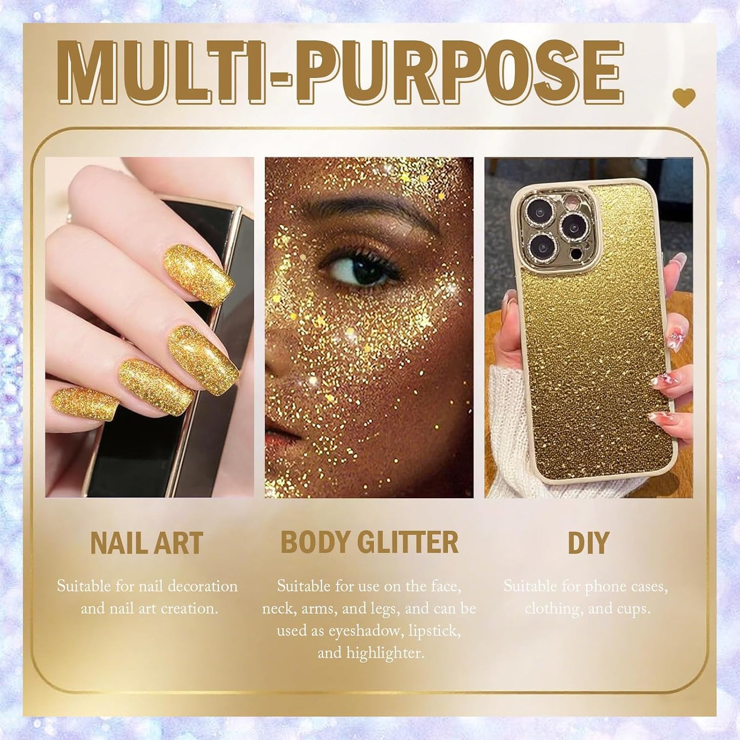 Gold Body Glitter Stick - Mermaid Chunky Waterproof Glitter for Face, Eyes, Lips & Hair | Perfect for Festivals & Mardi Gras