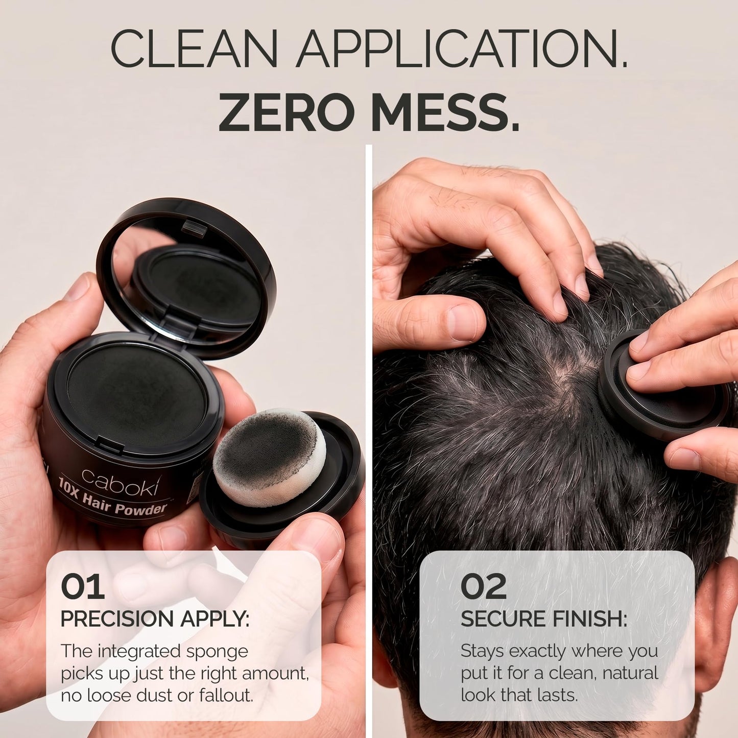 Caboki 10X Volumizing Hair Powder for Thinning Hair: Root Touch Up, Fill in Hairline & Edges, Cover Bald Spots and Gray For Men and Women. TALC-Free,Dark Brown