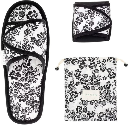 Women’s Travel Slippers - Lightweight Adjustable Foldable Design | Easy Carry with Storage Bag